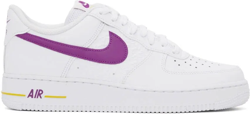 Nike White & Purple Air Force 1 '07 Sneakers