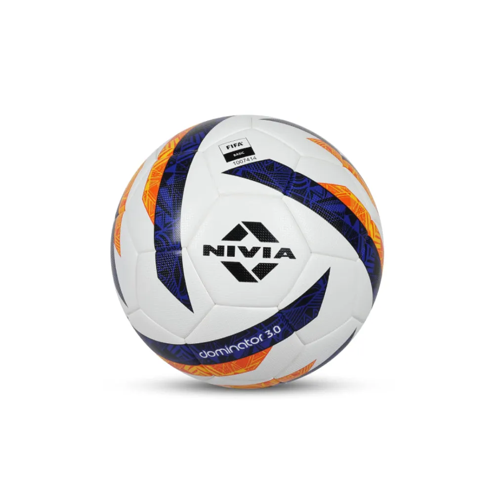 Nivia Dominator 3.0 Football (White/Blue/Orange)