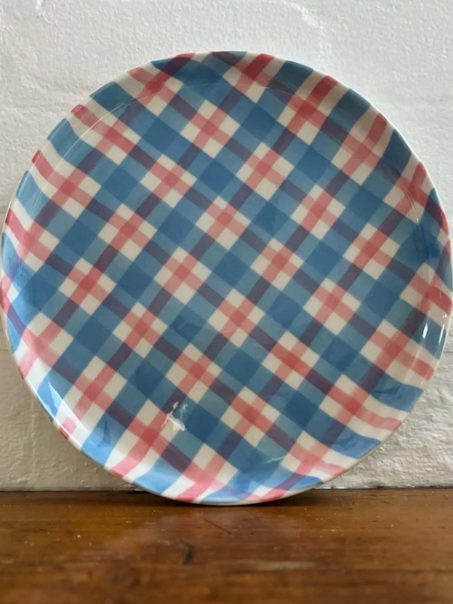 Noss & Co Platter | Blue & Pink Gingham