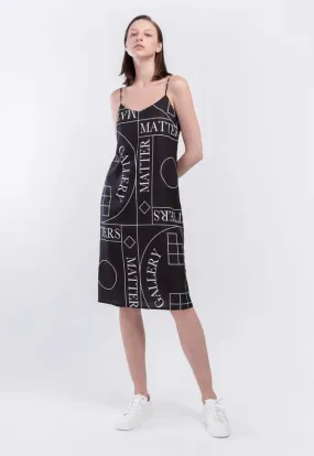 Not Pattern Tank Dress - Black