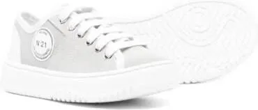 Nº21 Kids logo-patch suede sneakers Grey