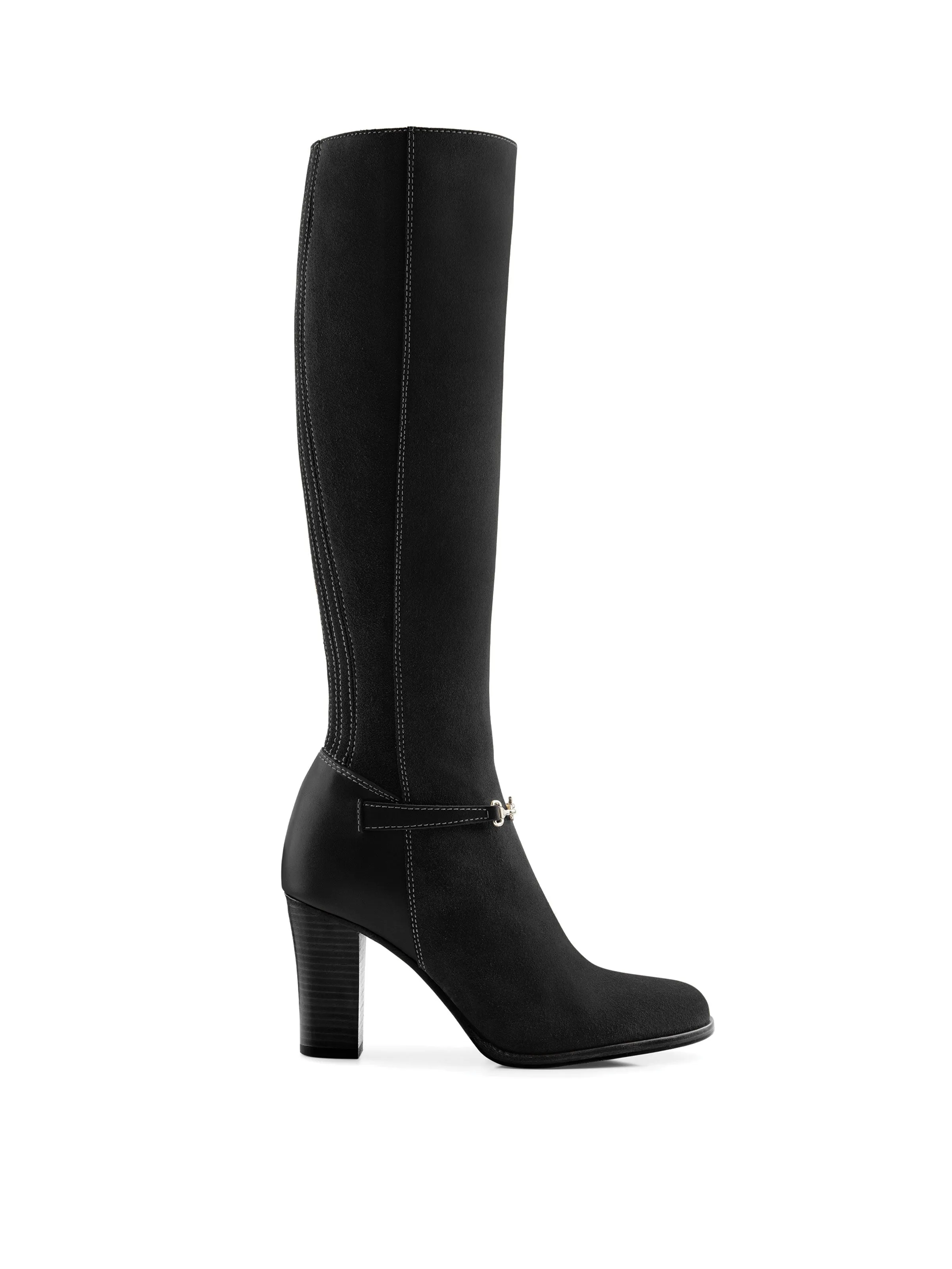 Octavia black Heeled Knee-high Boots        - Narrow Fit