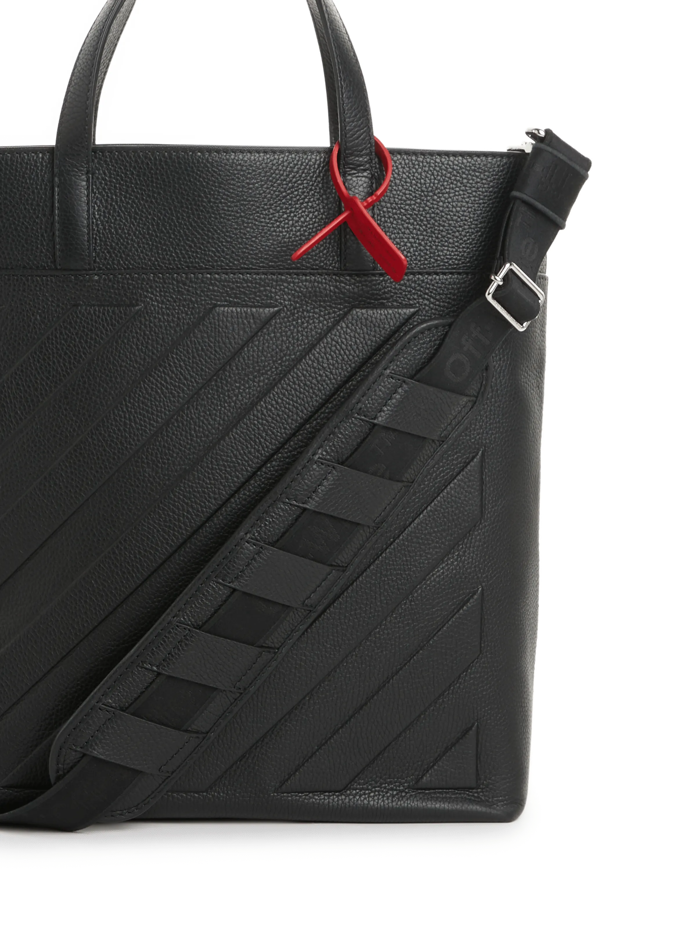 Off-white  Binder leather tote bag - Black