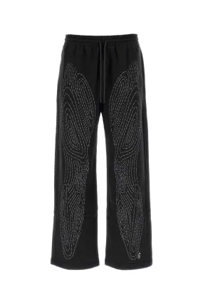 Off White Black Cotton Joggers