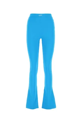 Off White Fluo Light Blue Stretch Nylon Joggers