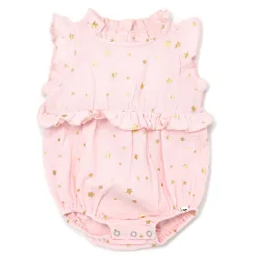 oh baby! Gauze Lola Bubble - Mini Gold Stars - Pale Pink