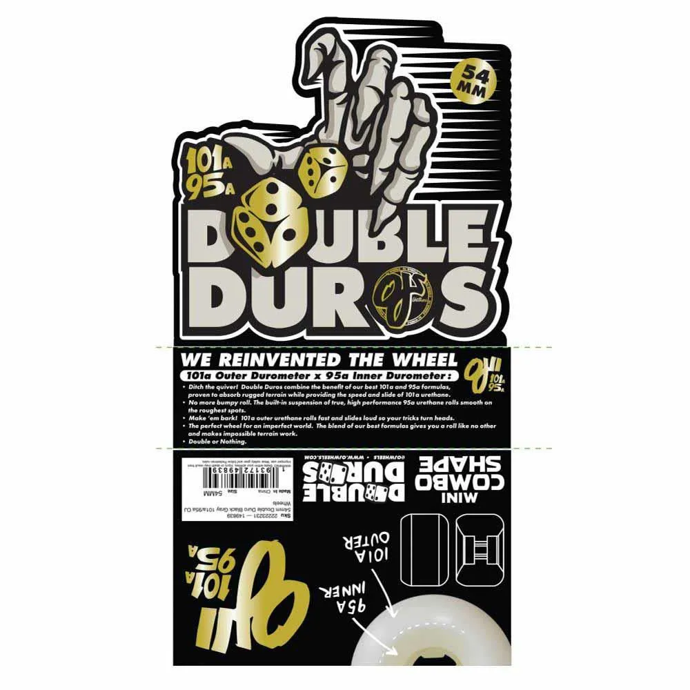 OJ Skateboard Wheels Double Duro Black/Grey 54 mm