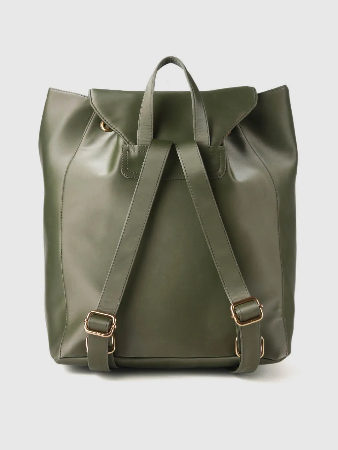 Olive Super Silky PU Backpack