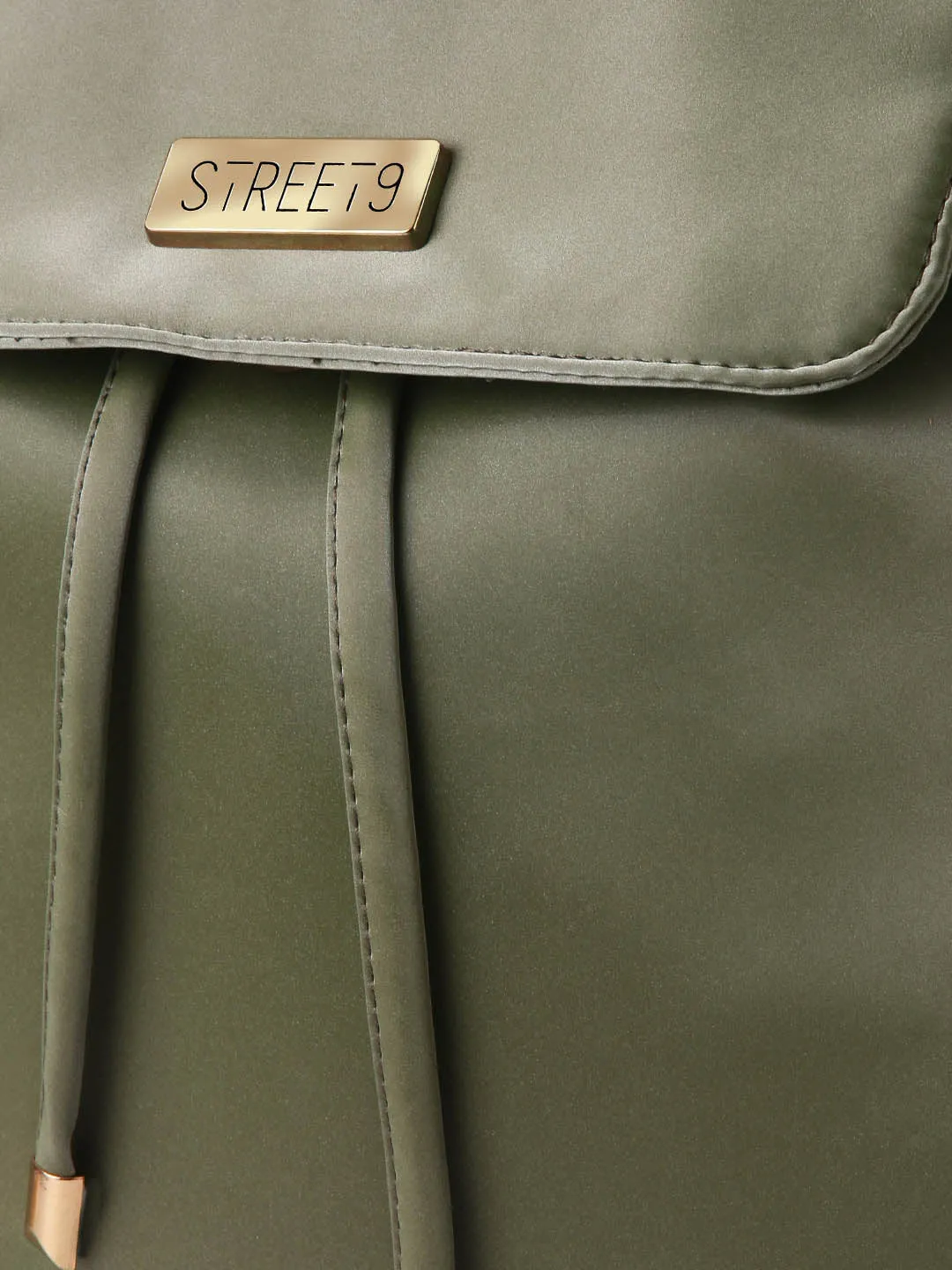 Olive Super Silky PU Backpack