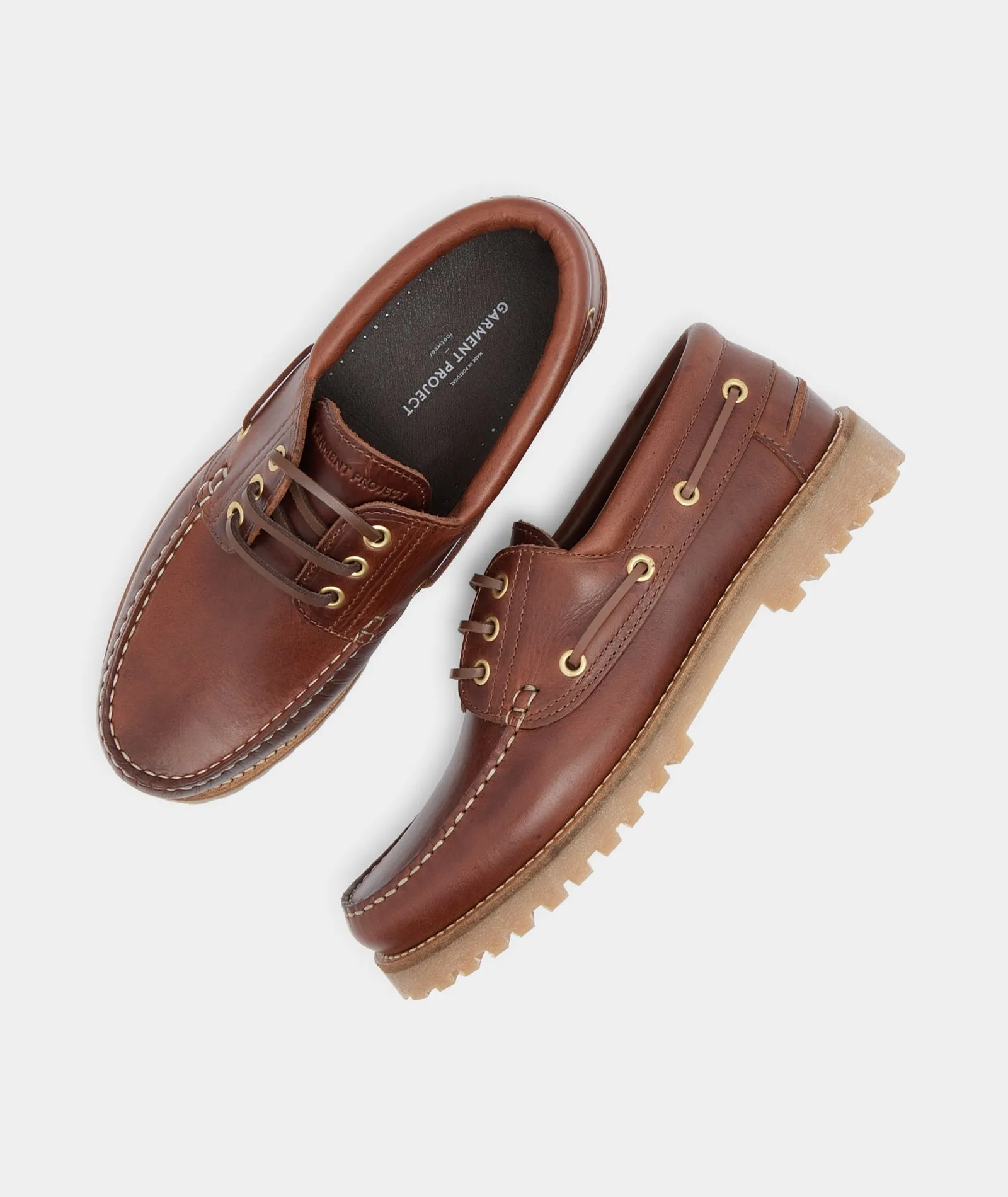 Ollie Boat Shoe - Brown Leather