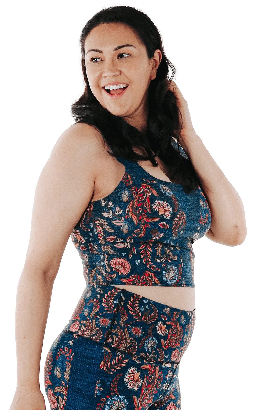 Om Tank in Festival Denim