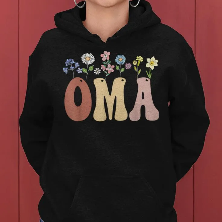 Oma Wildflower Floral Oma Women Hoodie