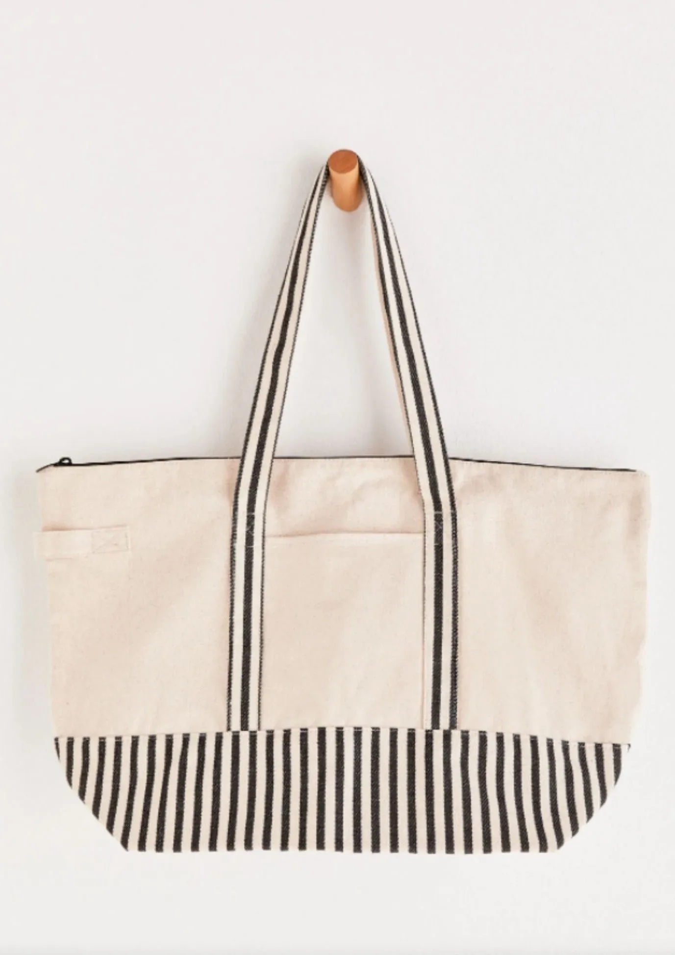 On the Go Stripe Natural Tote - FINAL SALE