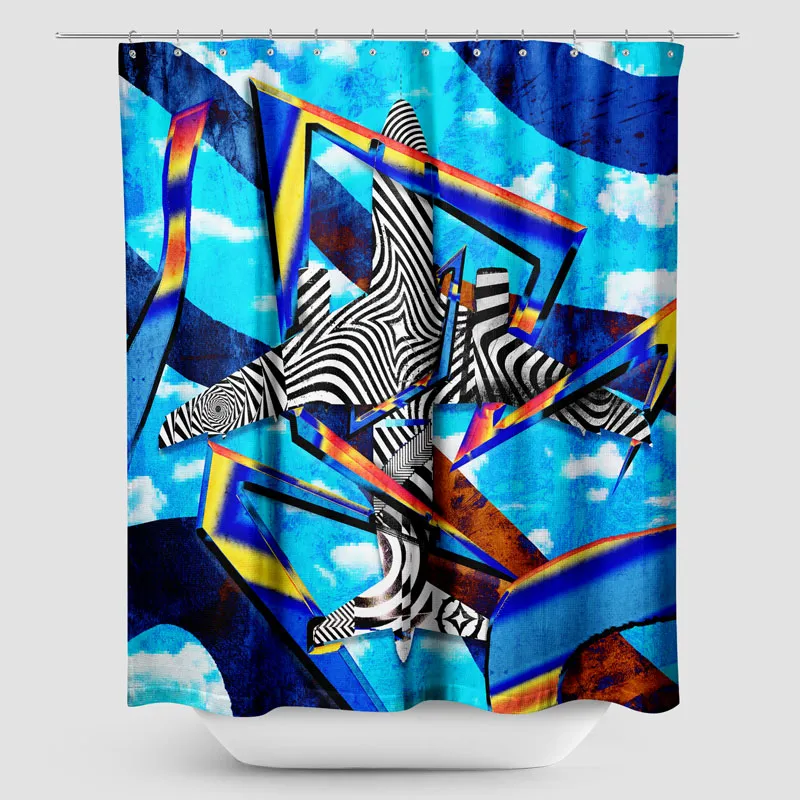 Op Art Plane - Shower Curtain