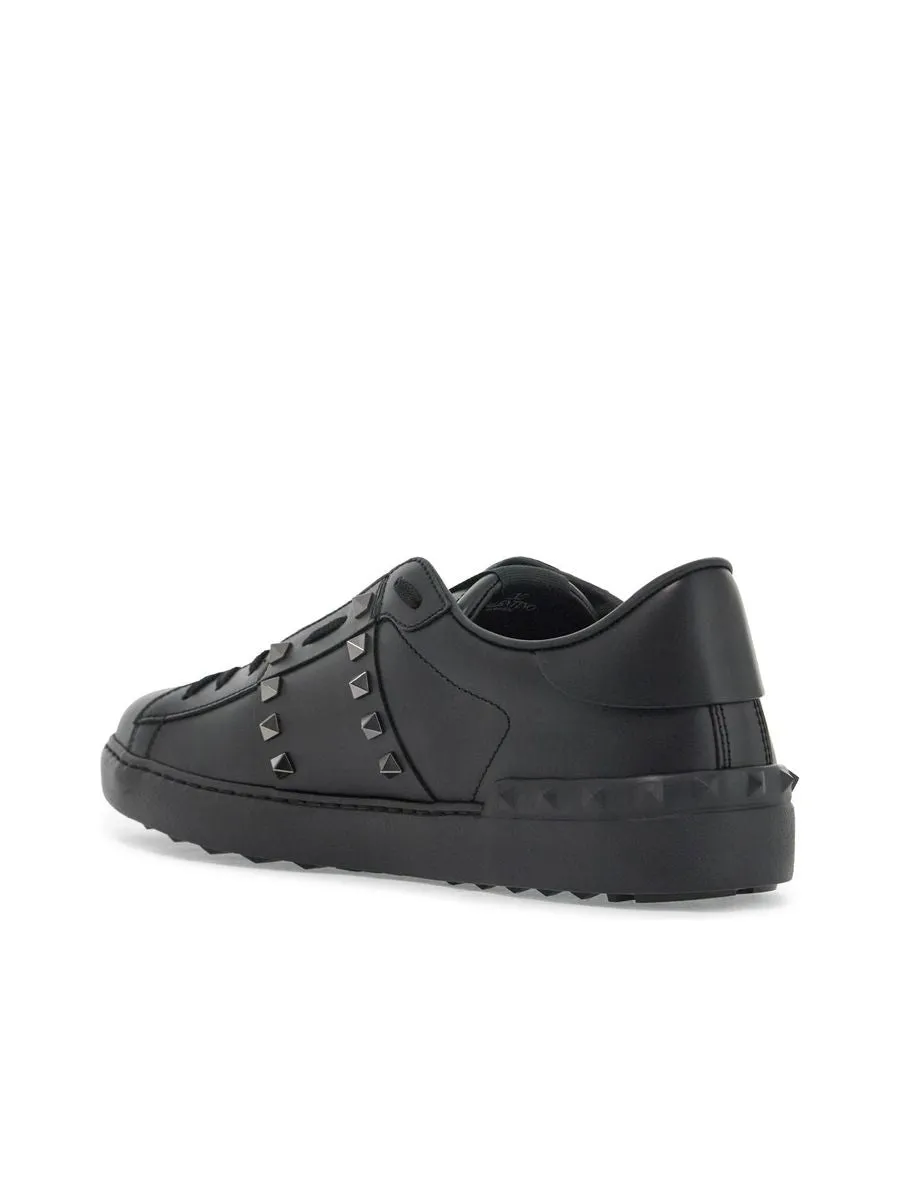 Open Rockstud Untitled Leather Sneakers