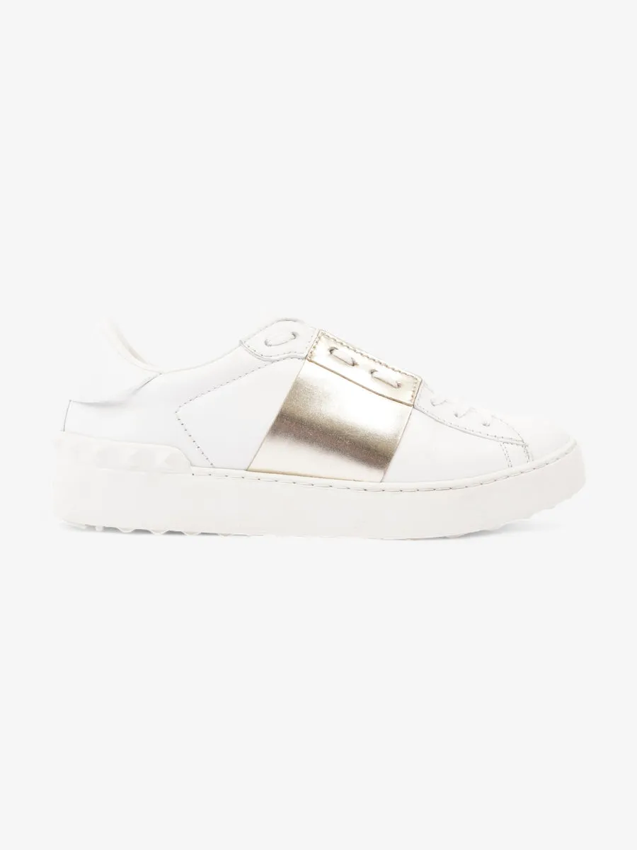Open Sneakers White / Gold Leather EU 37 UK 4