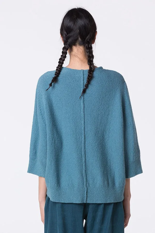 Oska 3/4 Sleeve Knit Pullover in Stream