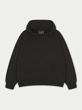 OUTLINE EMBLEM RELAXED HOODIE - BLACK