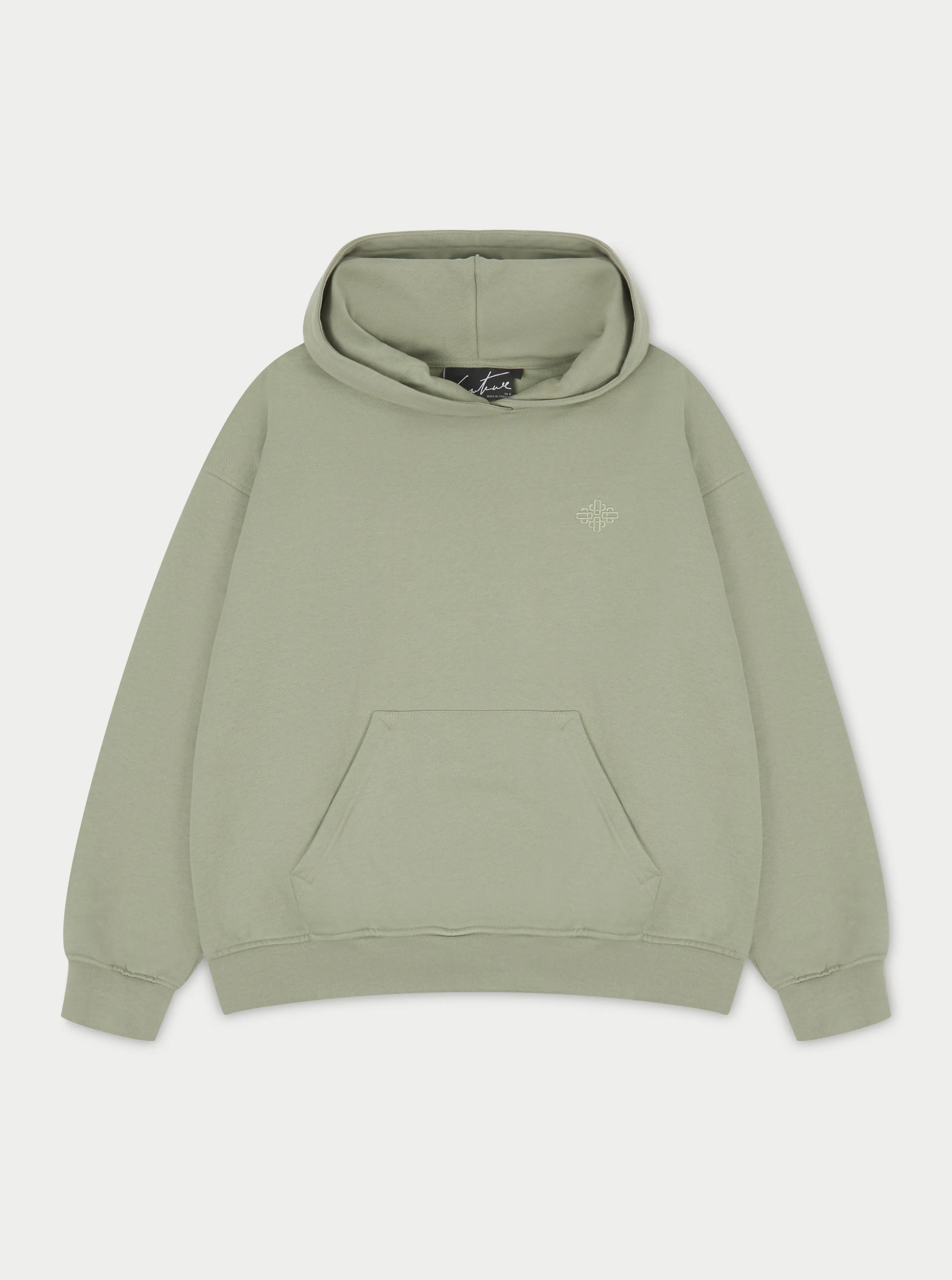 OUTLINE EMBLEM RELAXED HOODIE - SAGE