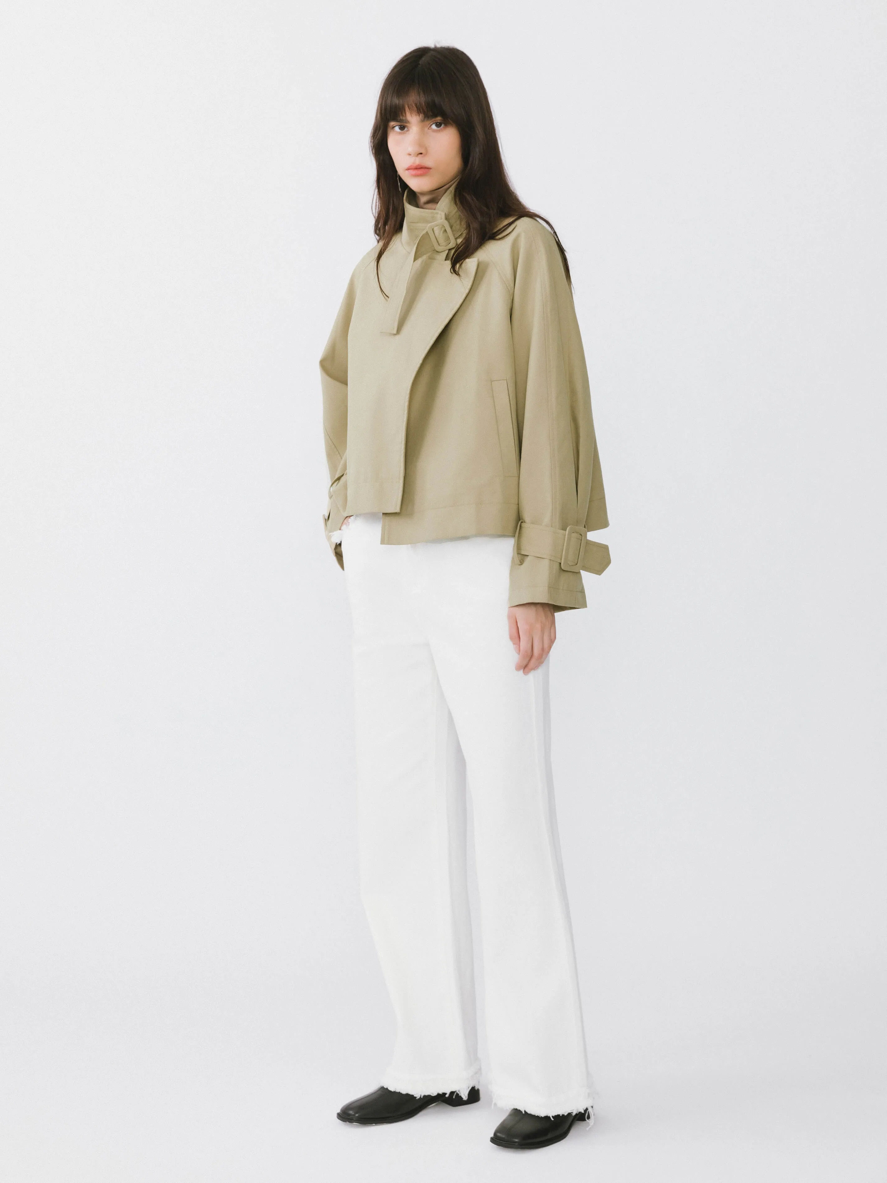 Overlay Cropped Trench Coat