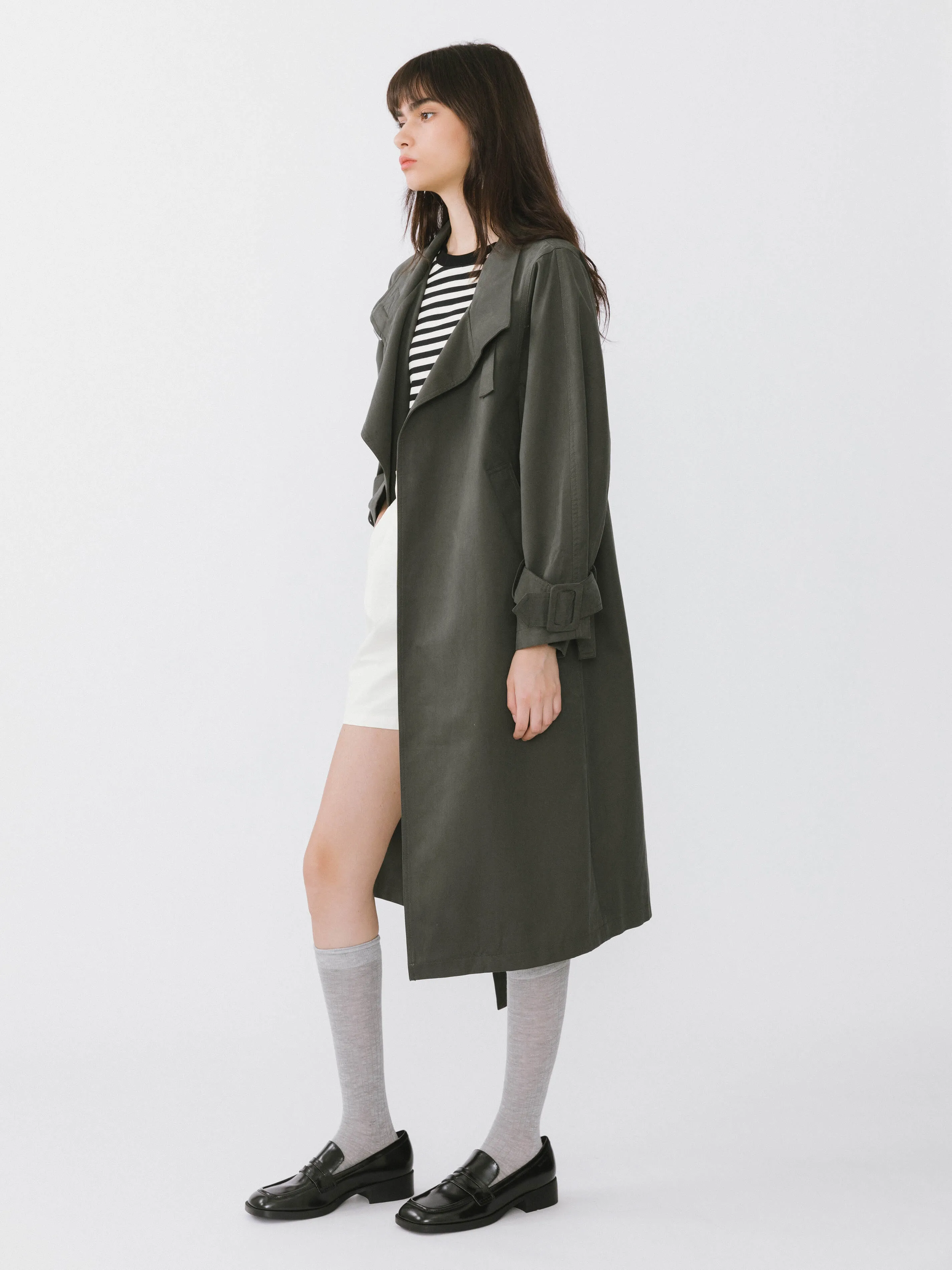 Overlay Mid-Length Trench Coat