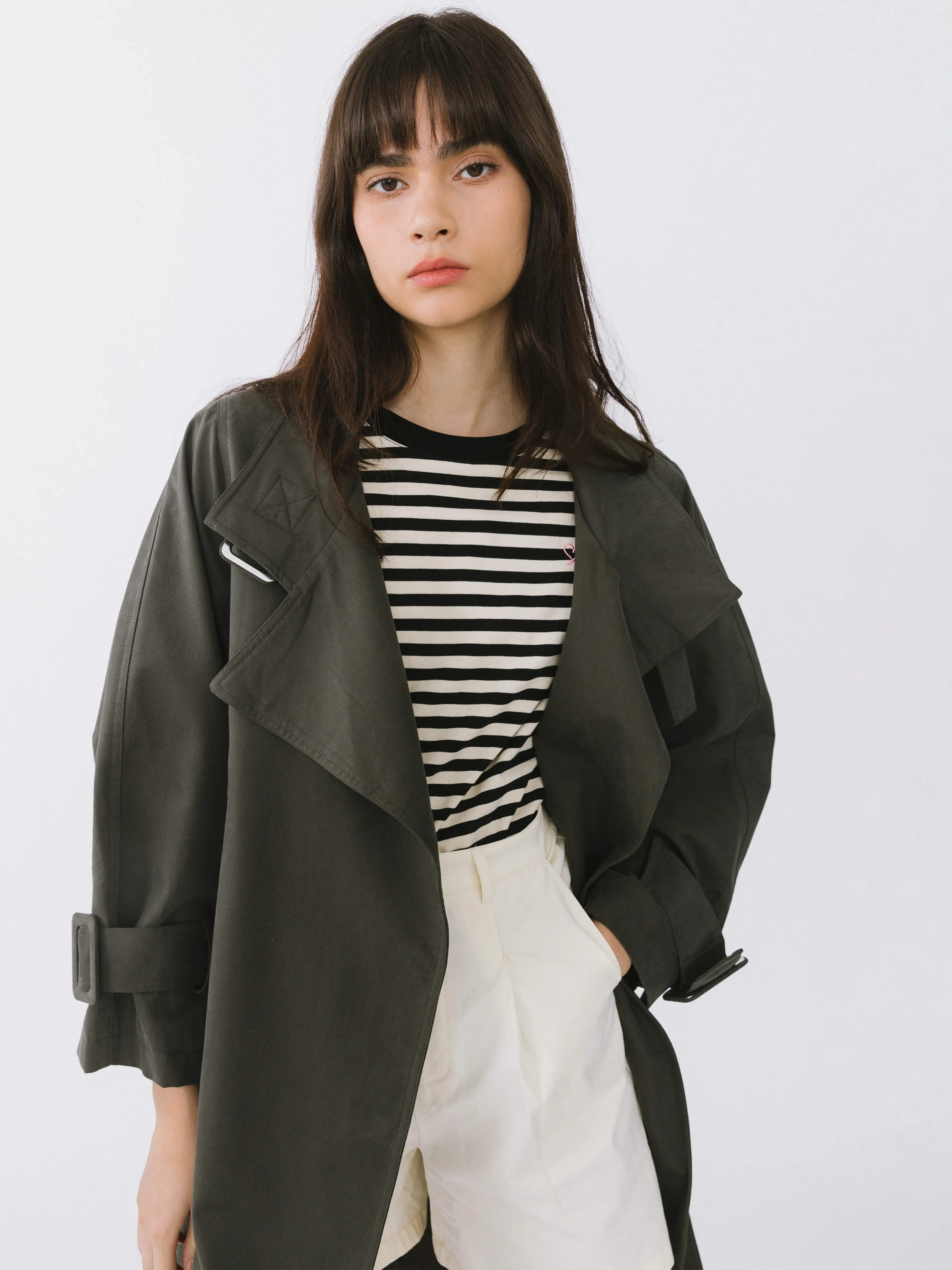 Overlay Mid-Length Trench Coat