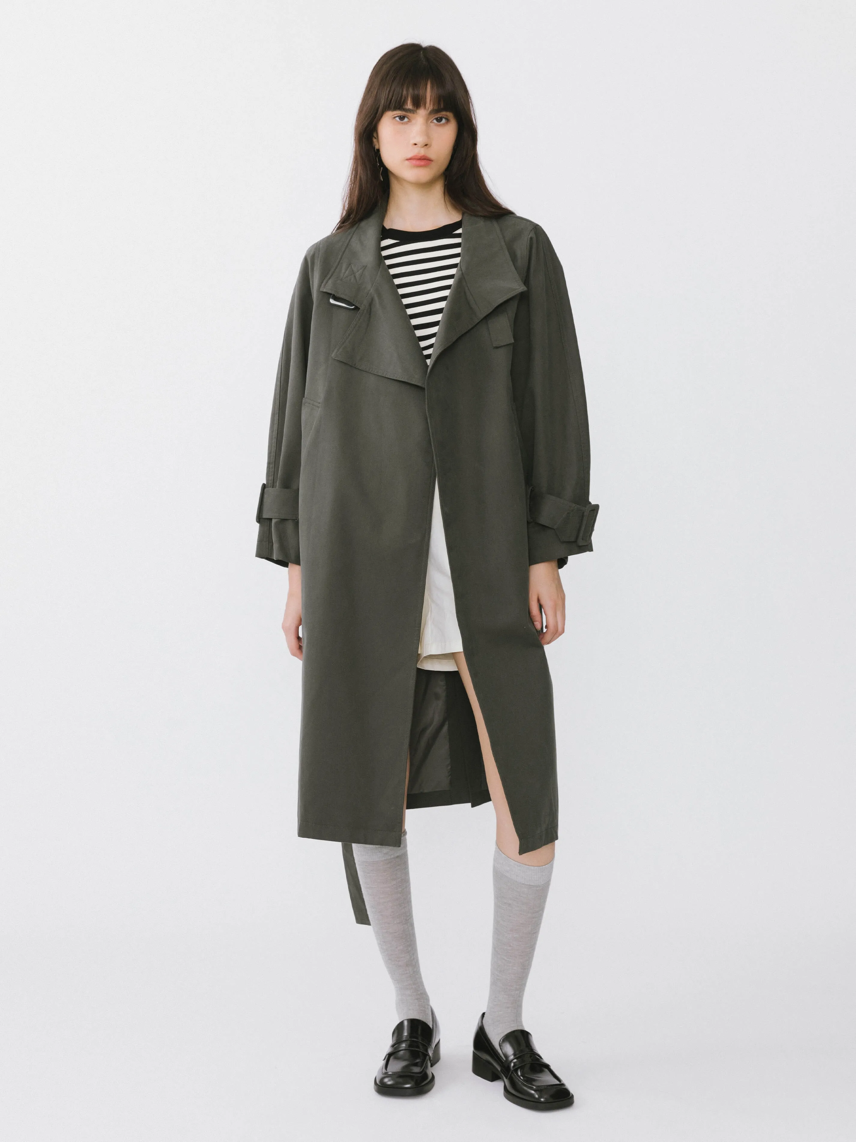 Overlay Mid-Length Trench Coat