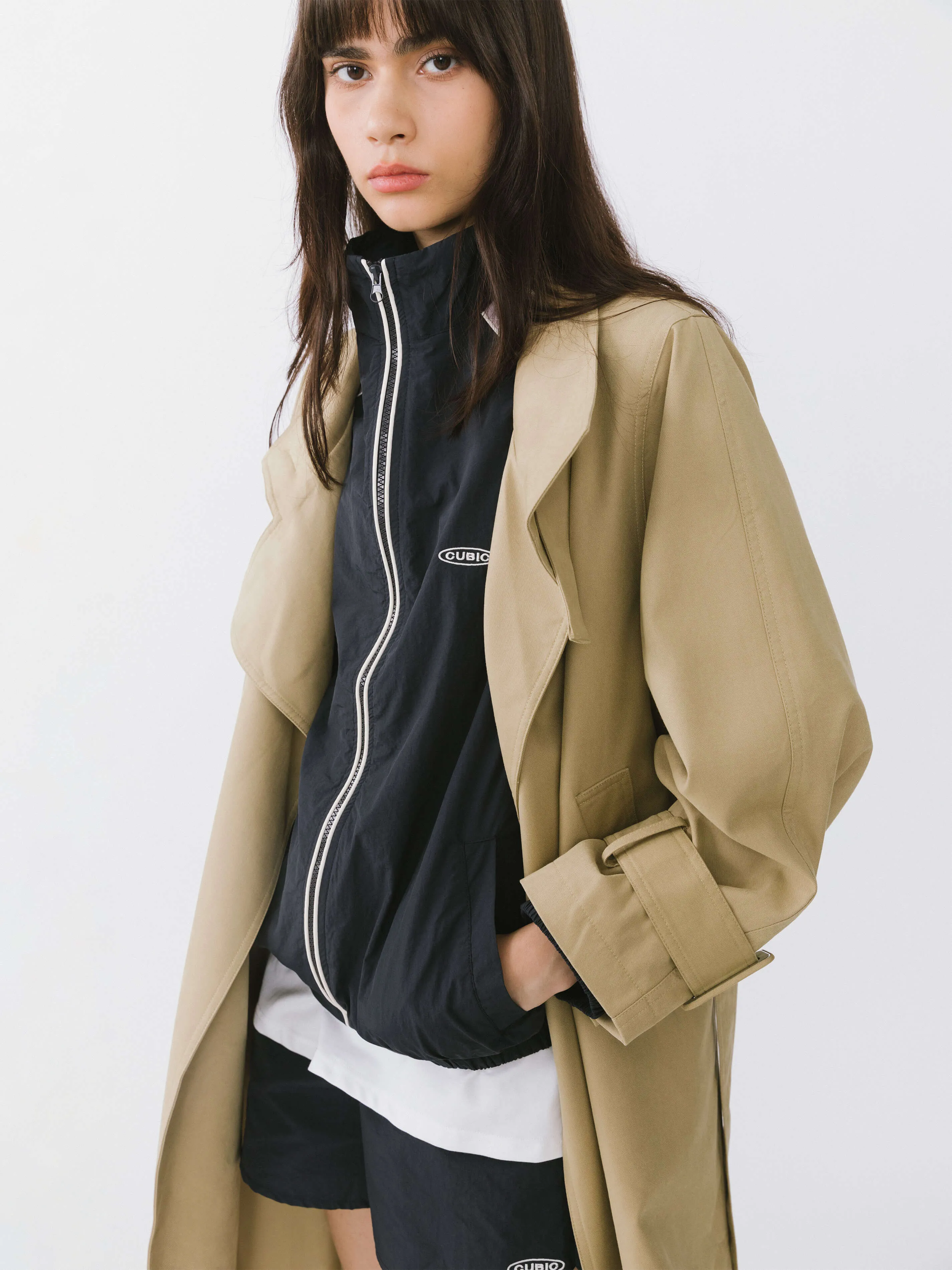 Overlay Mid-Length Trench Coat