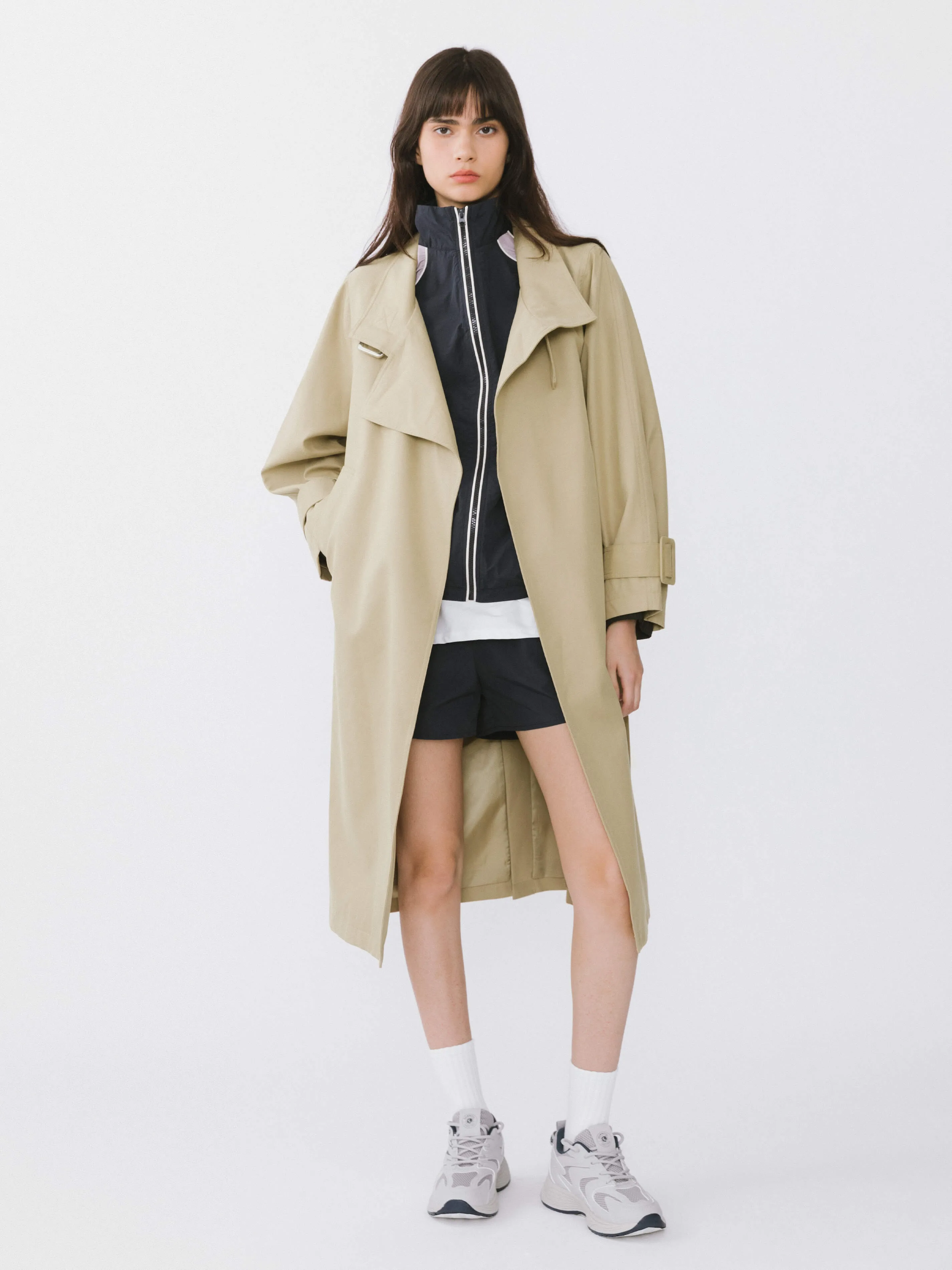 Overlay Mid-Length Trench Coat