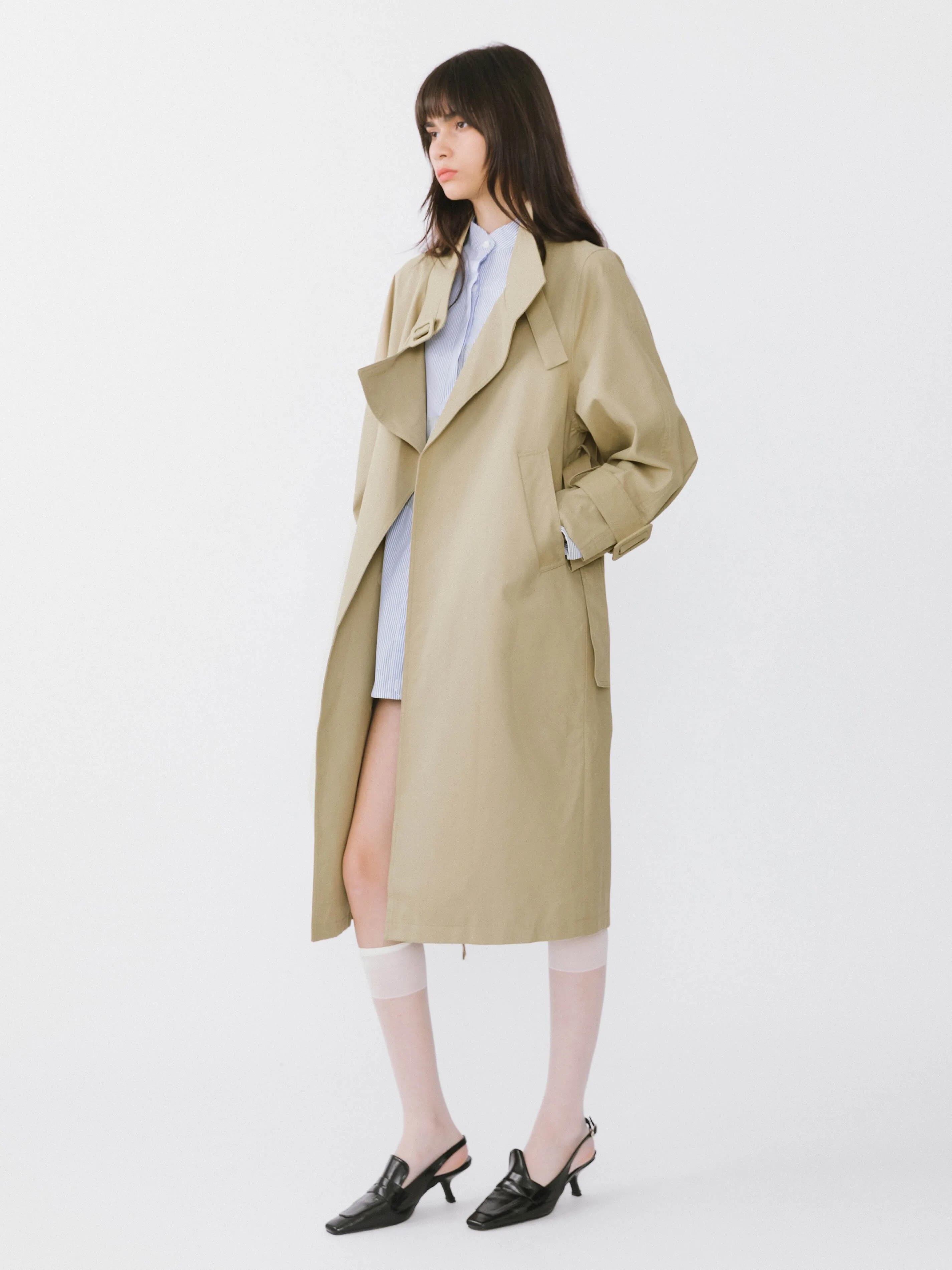 Overlay Mid-Length Trench Coat