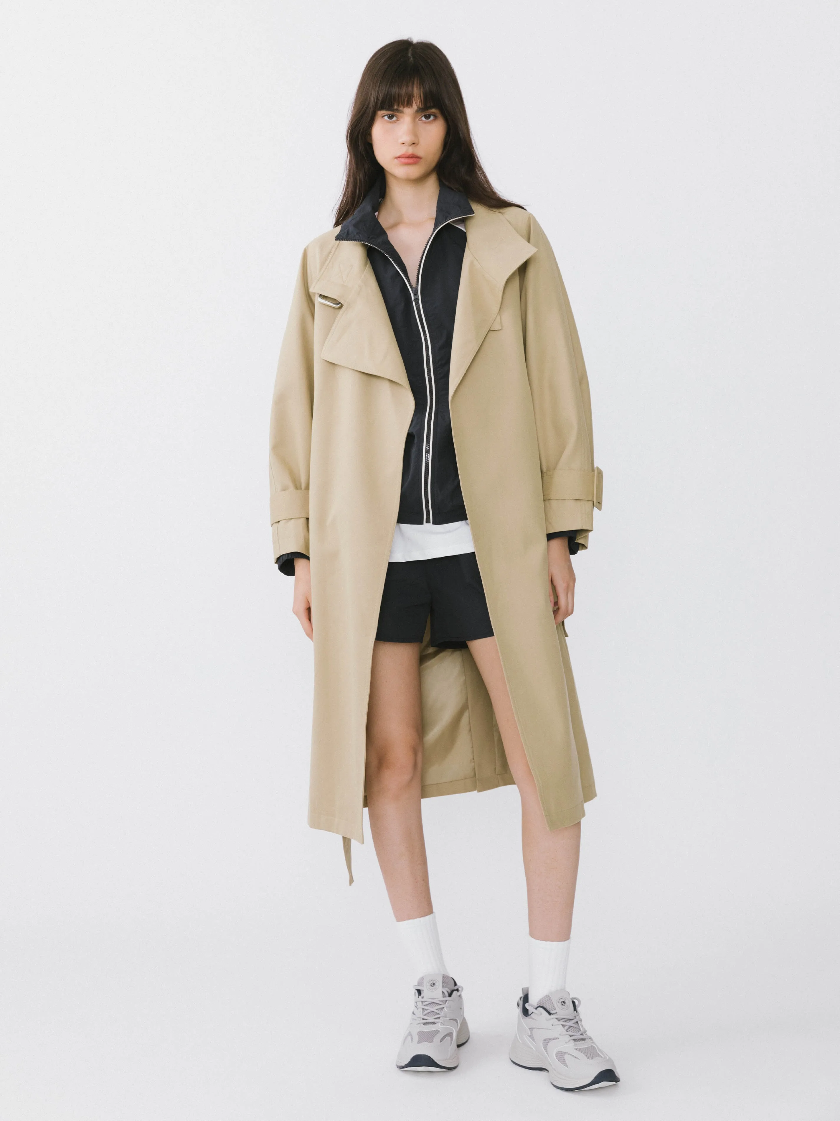 Overlay Mid-Length Trench Coat