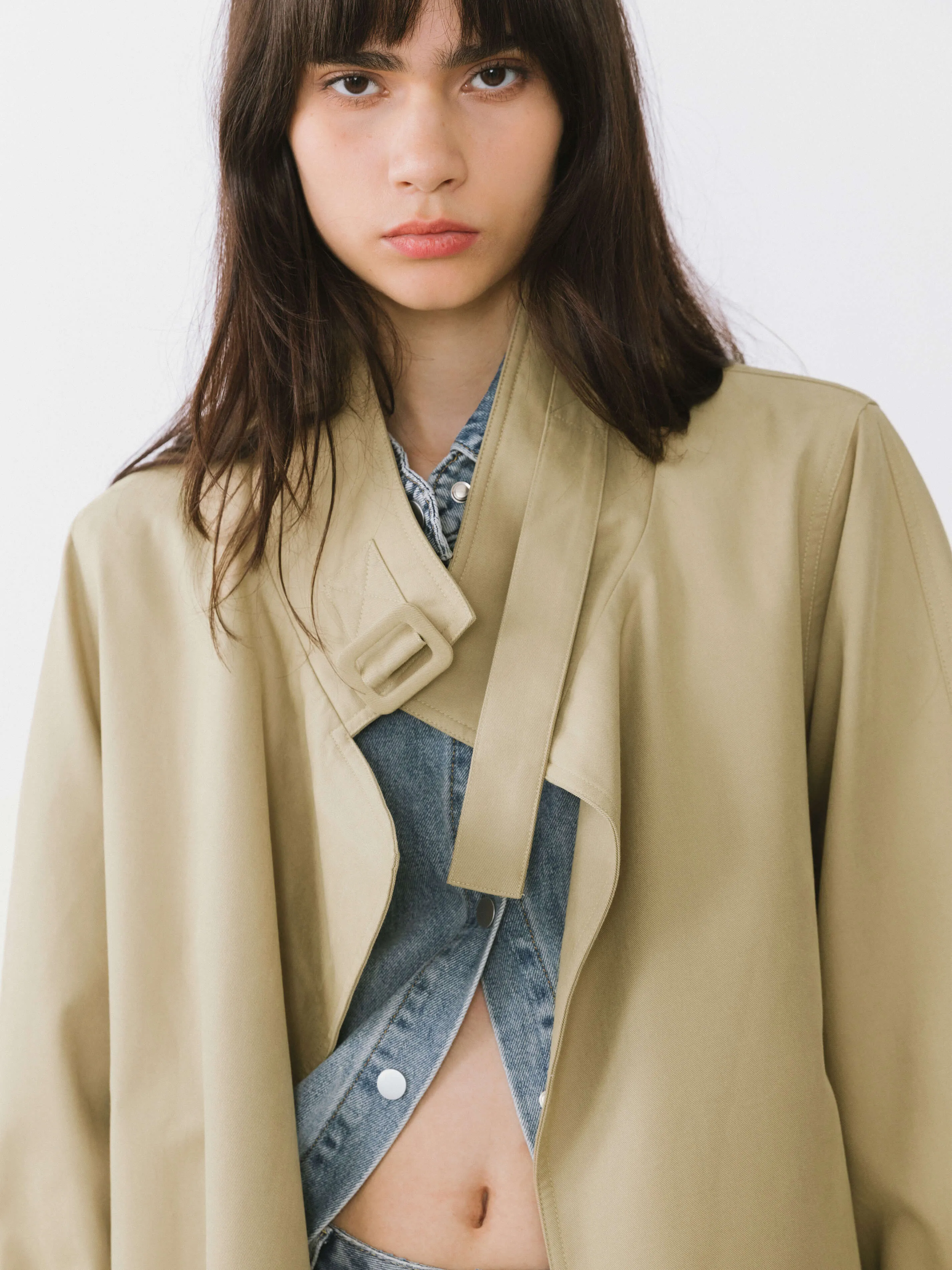 Overlay Mid-Length Trench Coat