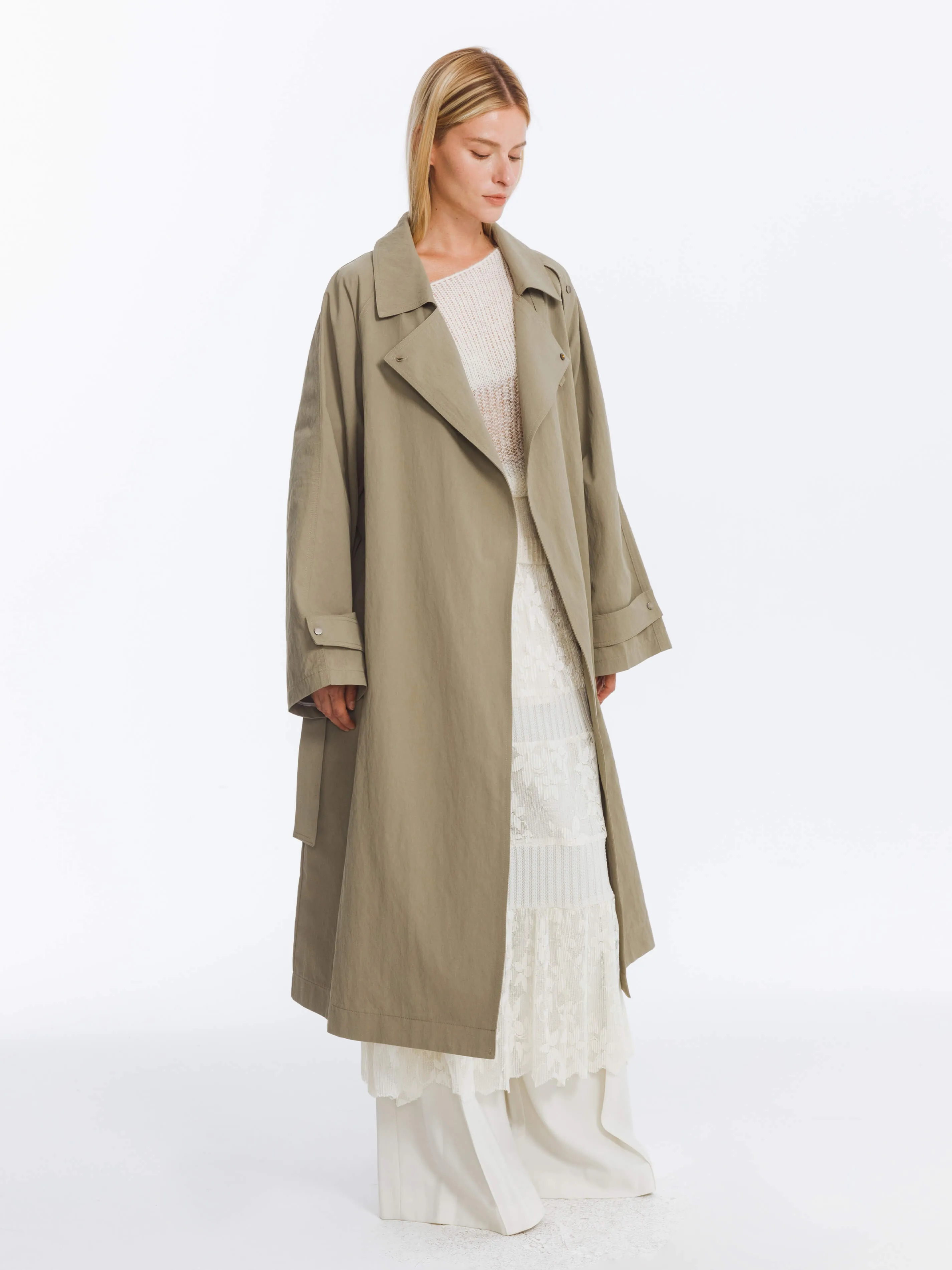 Oversized Large Lapel Long Trench Coat