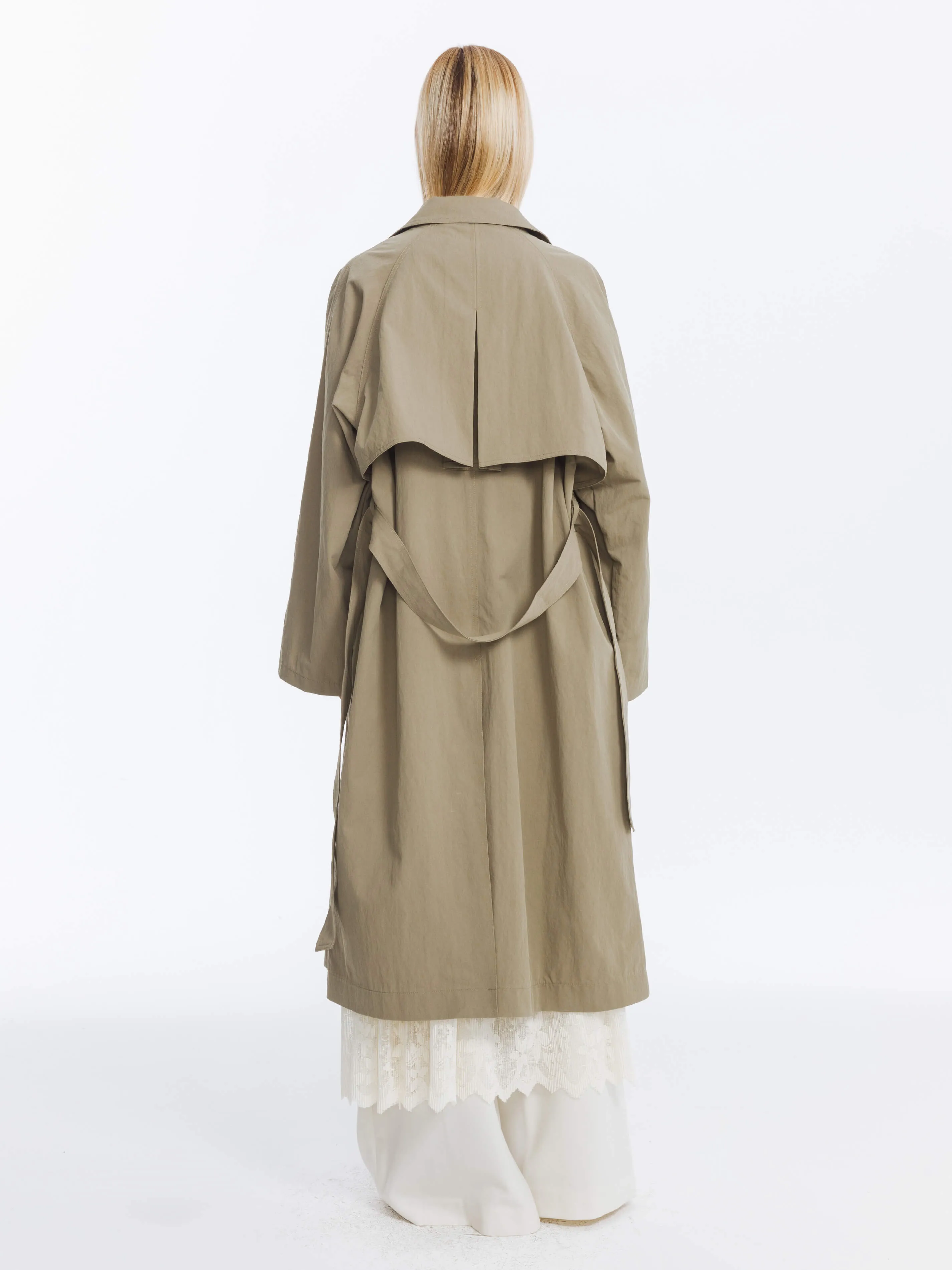 Oversized Large Lapel Long Trench Coat