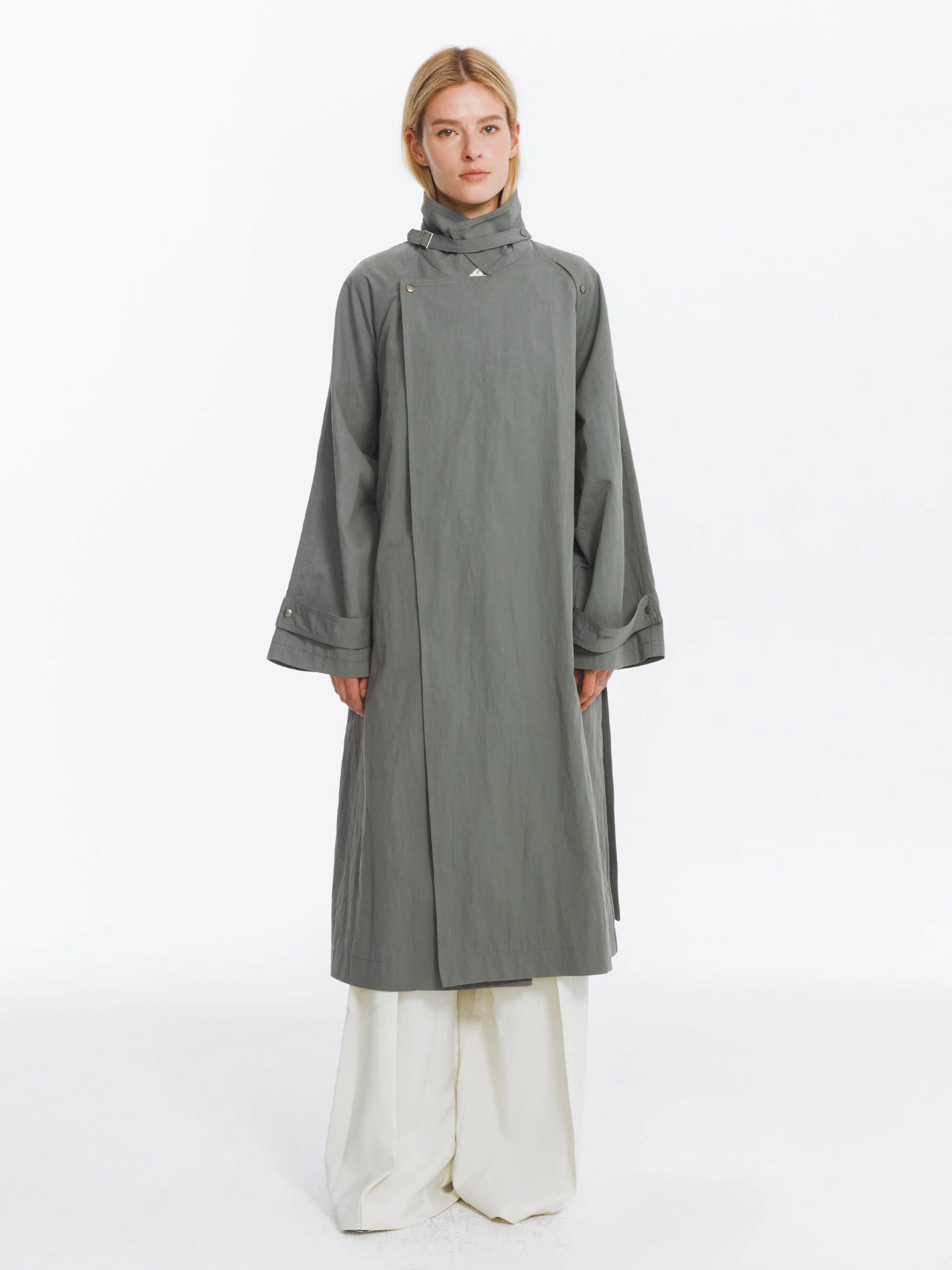 Oversized Large Lapel Long Trench Coat