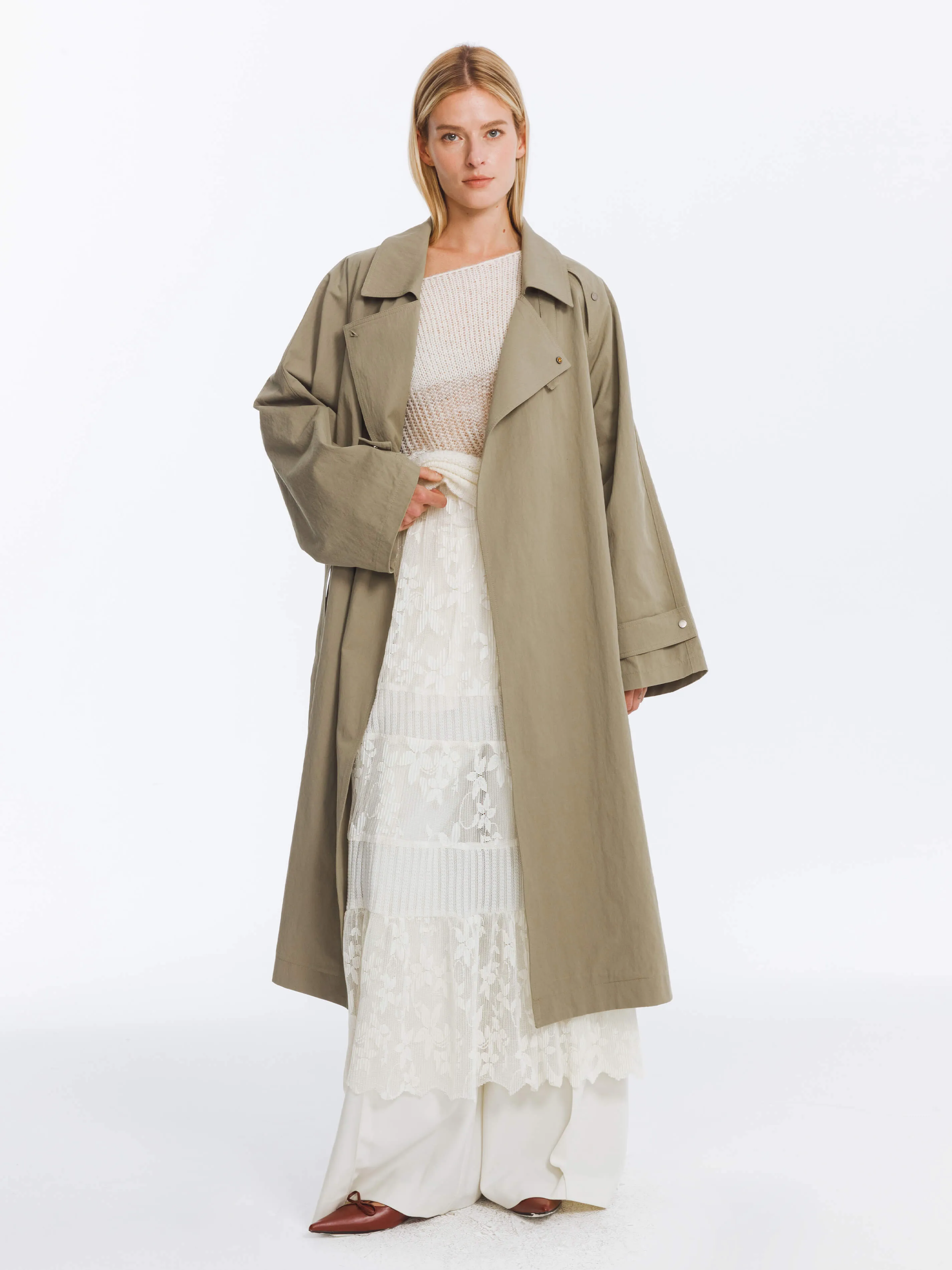 Oversized Large Lapel Long Trench Coat