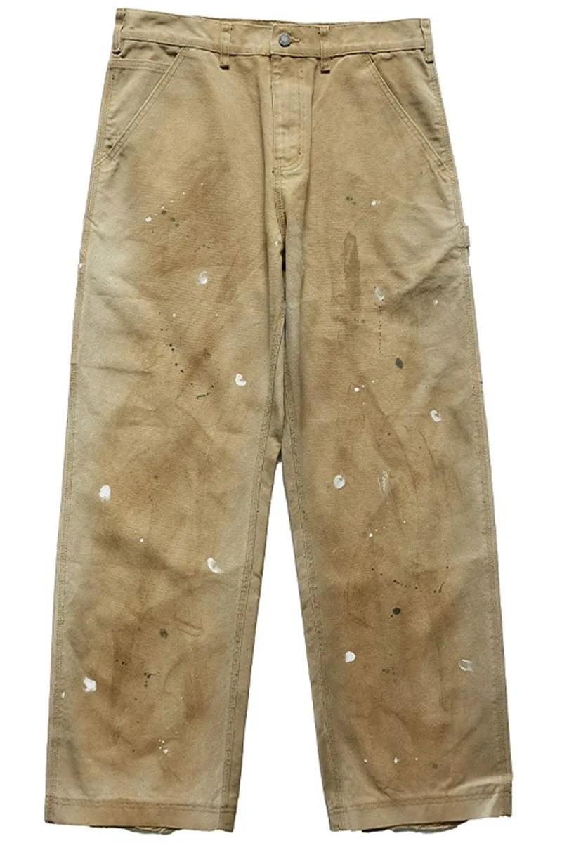 Paint-Splatter Wide Leg Cargo Pants