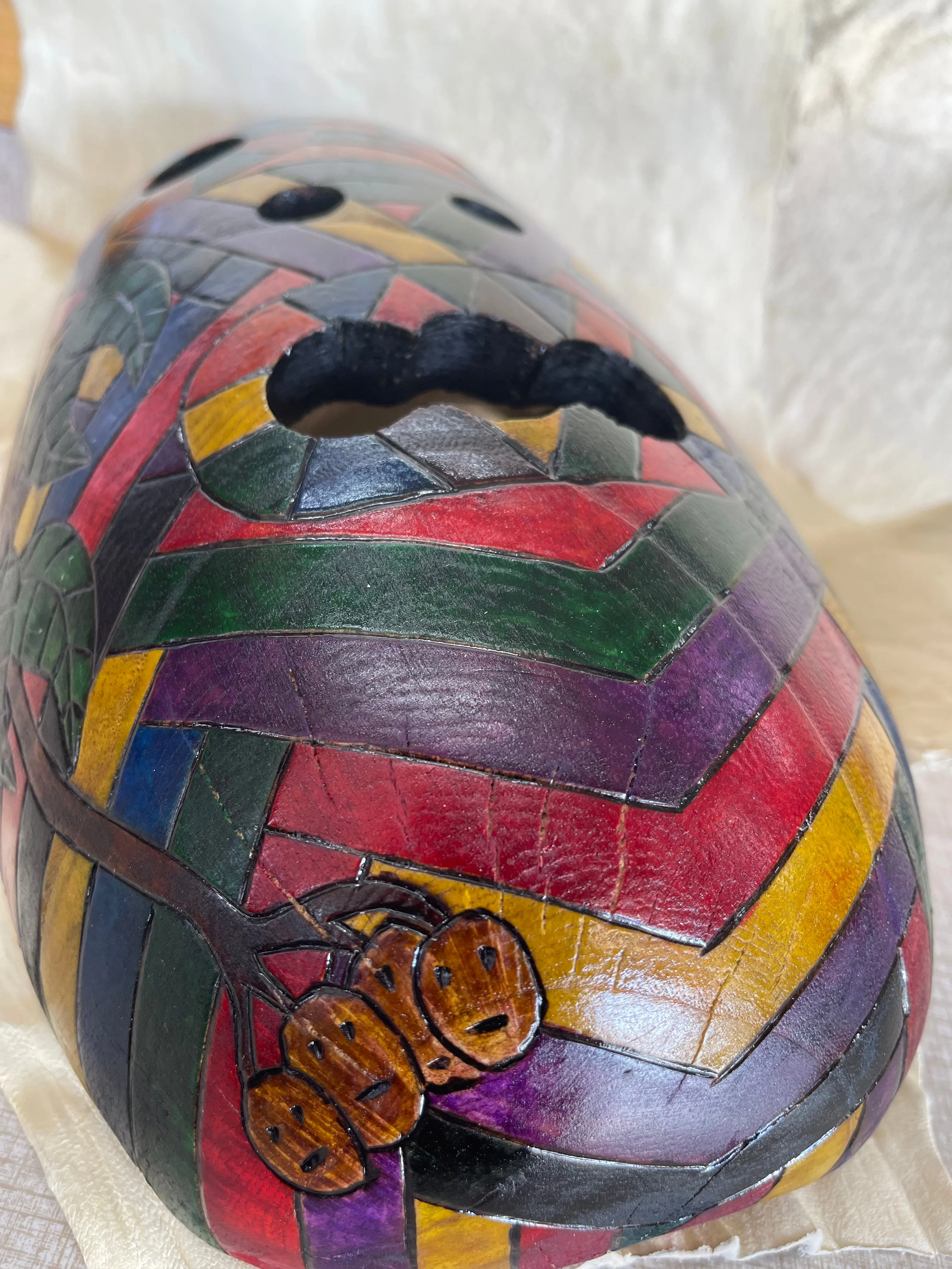 Painted Wild Potato Clan Mask by Richard Owle