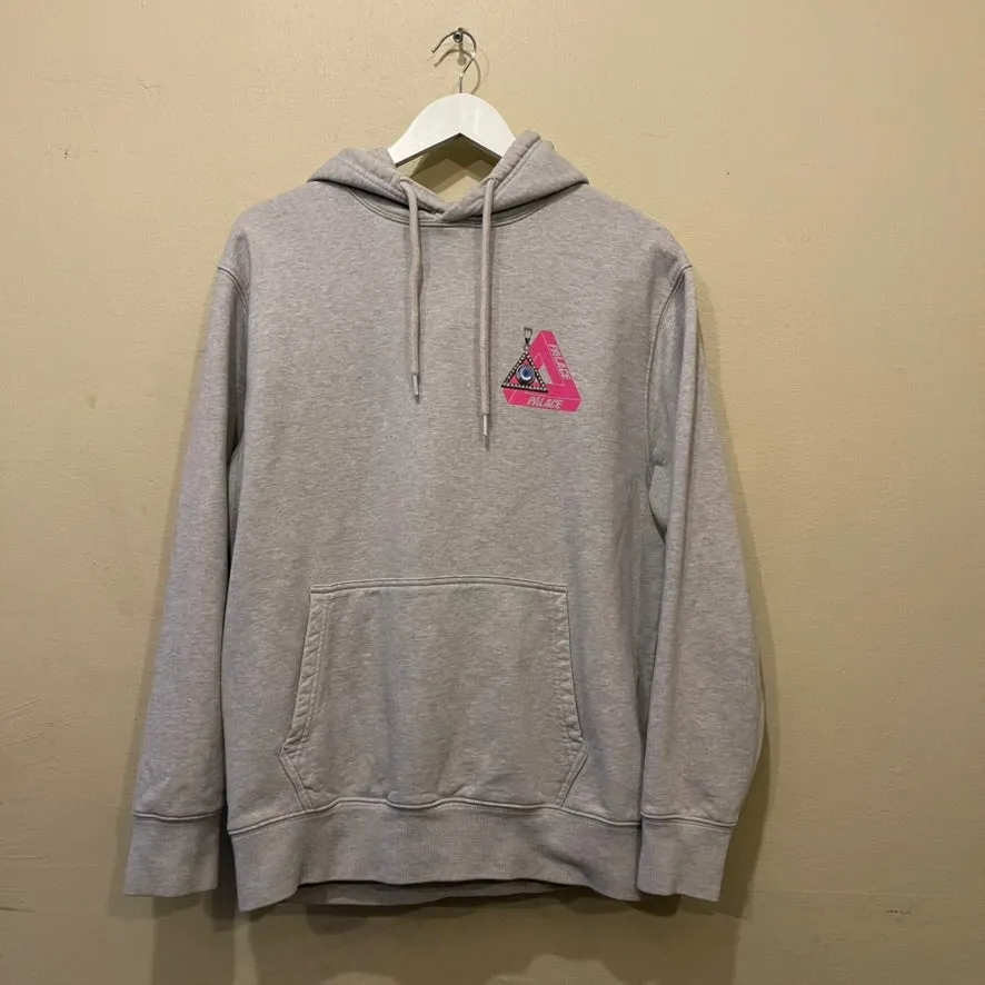Palace Tri-Smiler Grey Marl Hoodie