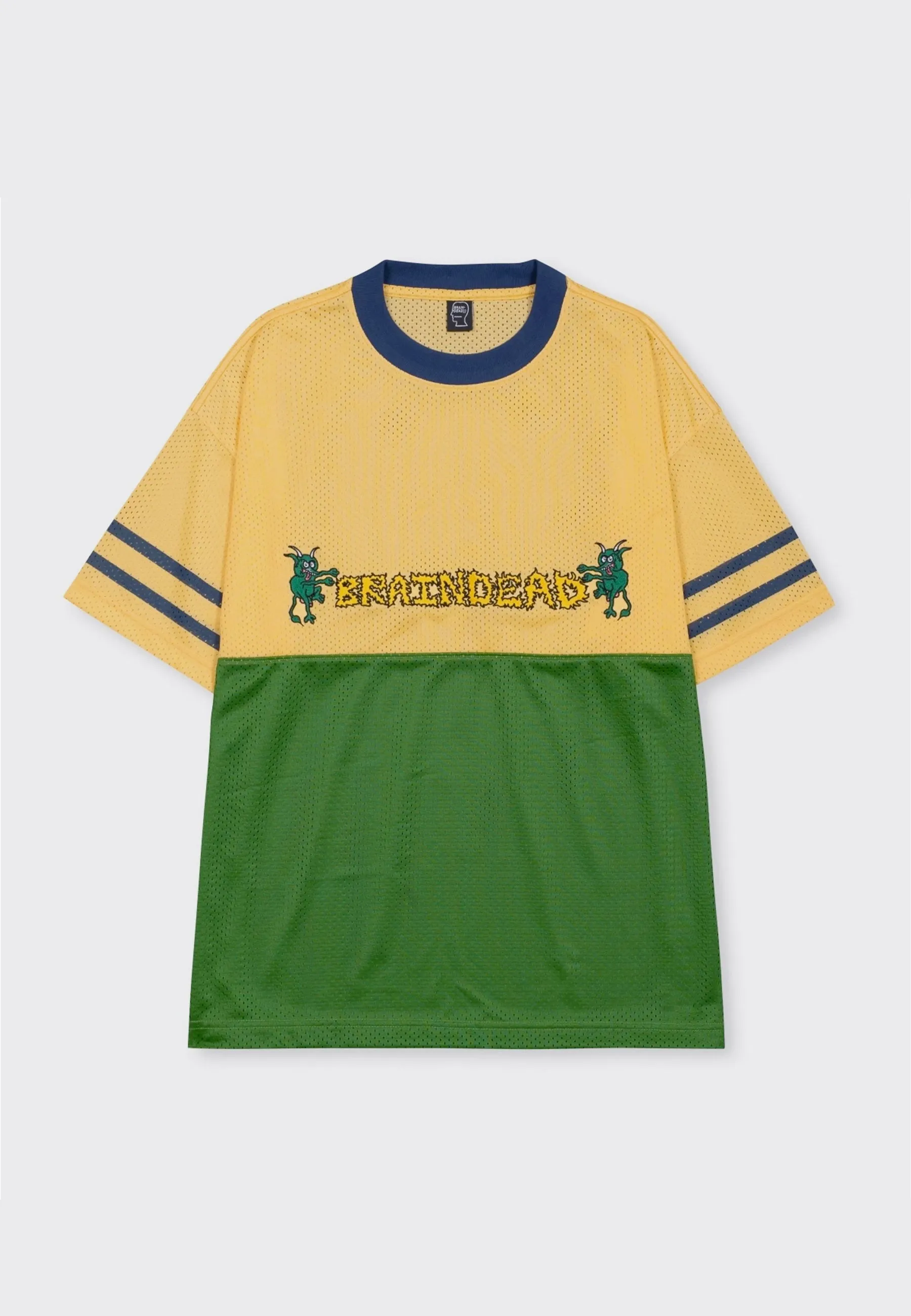 Paneled Football Mesh Shirt - yellow