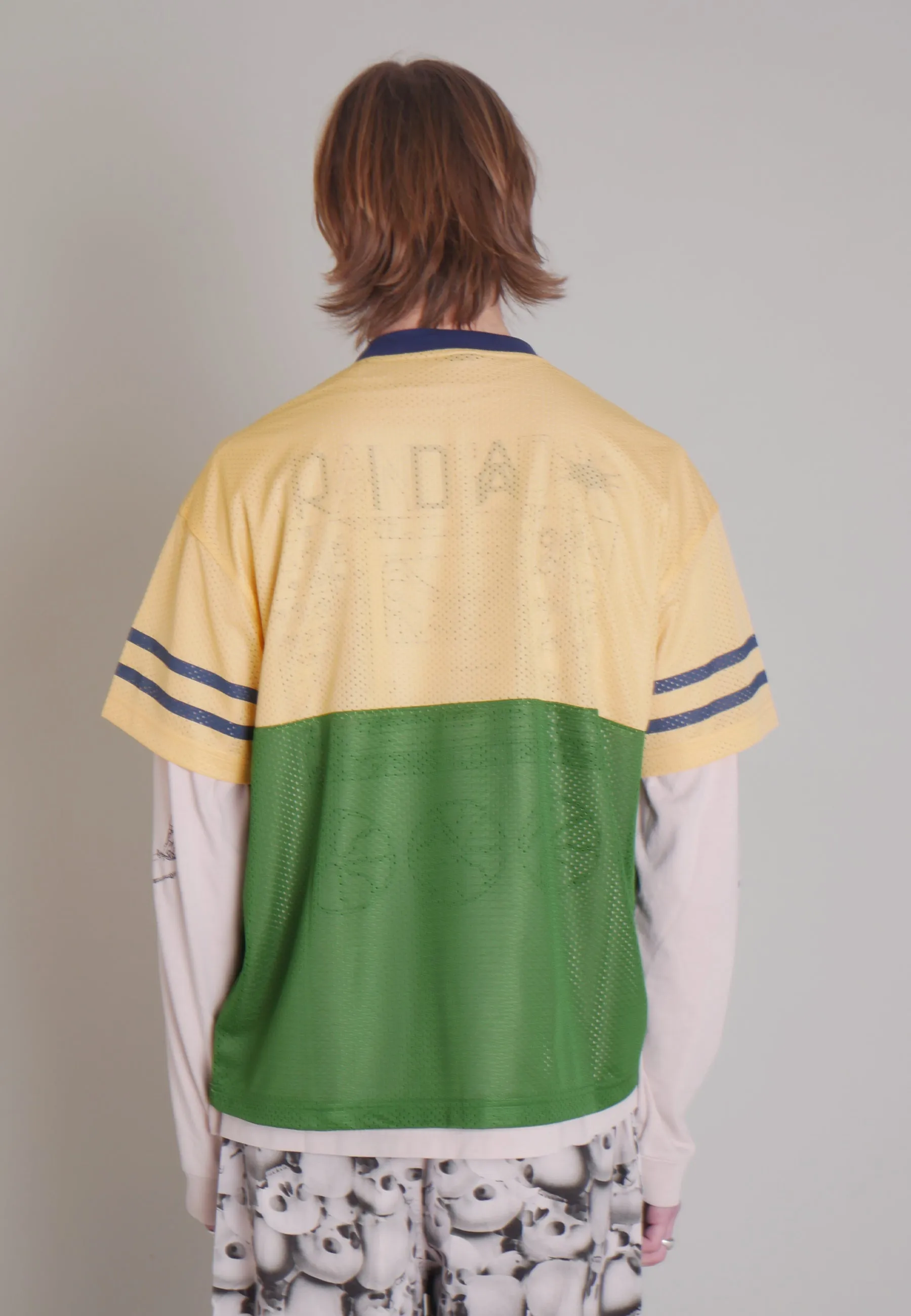 Paneled Football Mesh Shirt - yellow