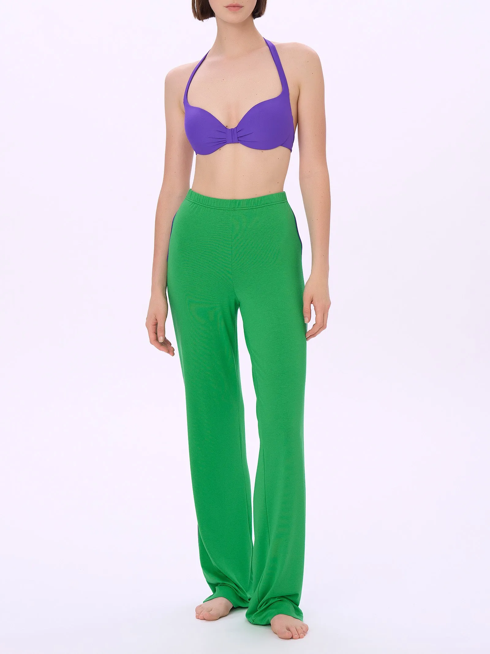 Pantalone a palazzo in Viscosa Summer - Bright Green