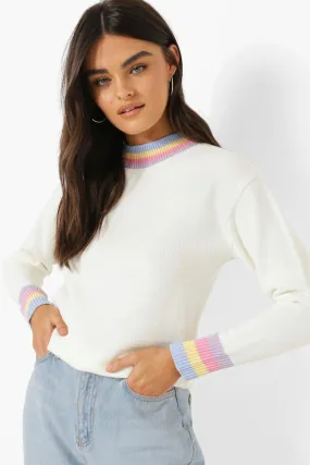 Pastel Trim Sweater