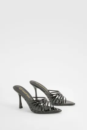Patent Strappy Pointed Mules