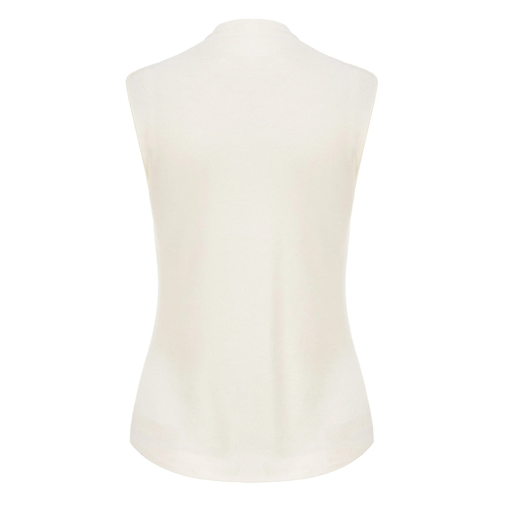 Pearl Wool Knitted Vest In Off-white-