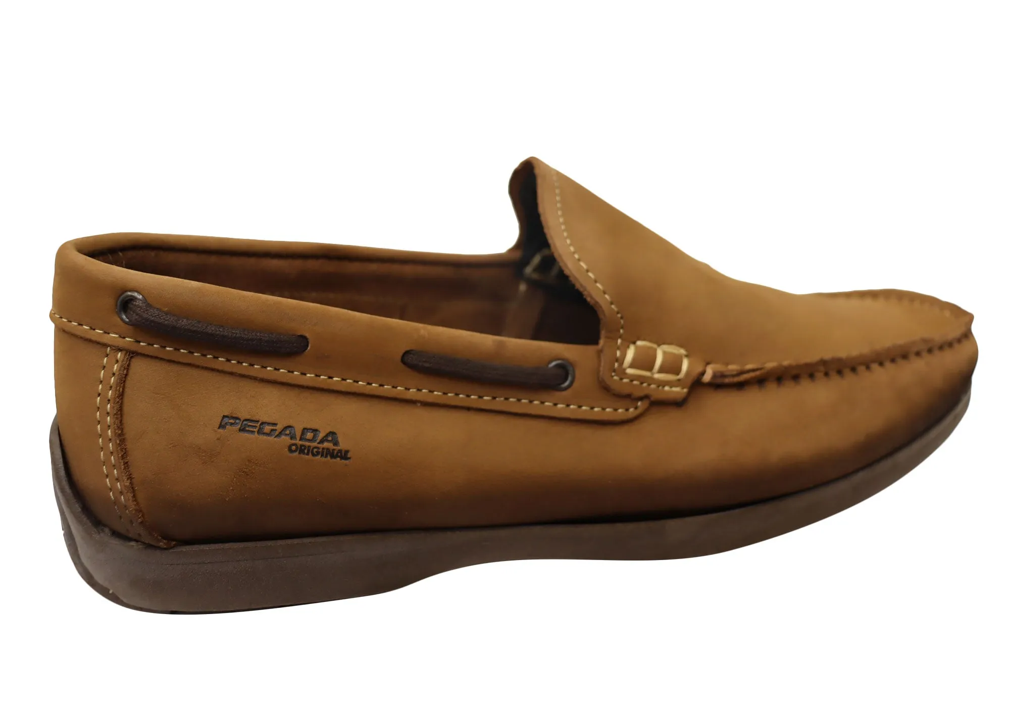 Pegada Harbour Mens Comfortable Leather Loafers Shoes Made In Brazil