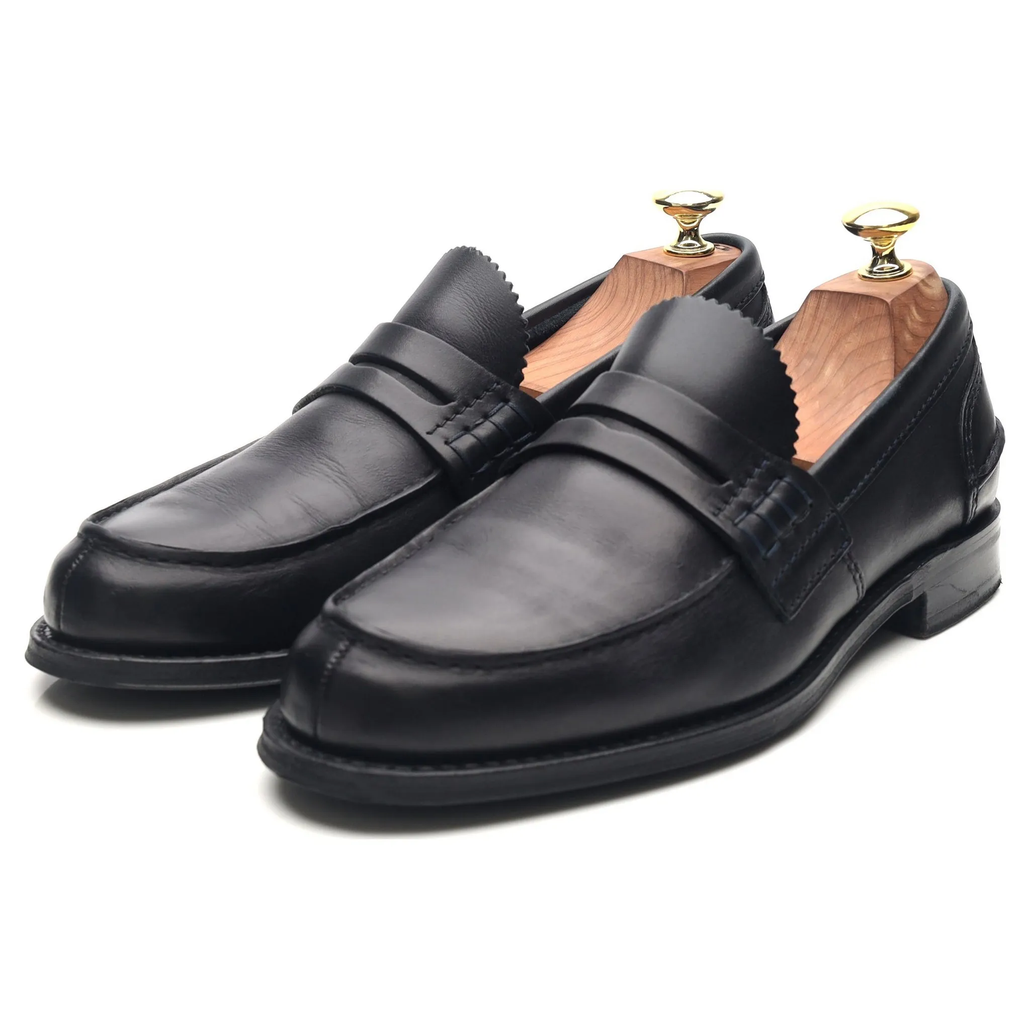 'Pembrey' Navy Blue Leather Loafers UK 7 G