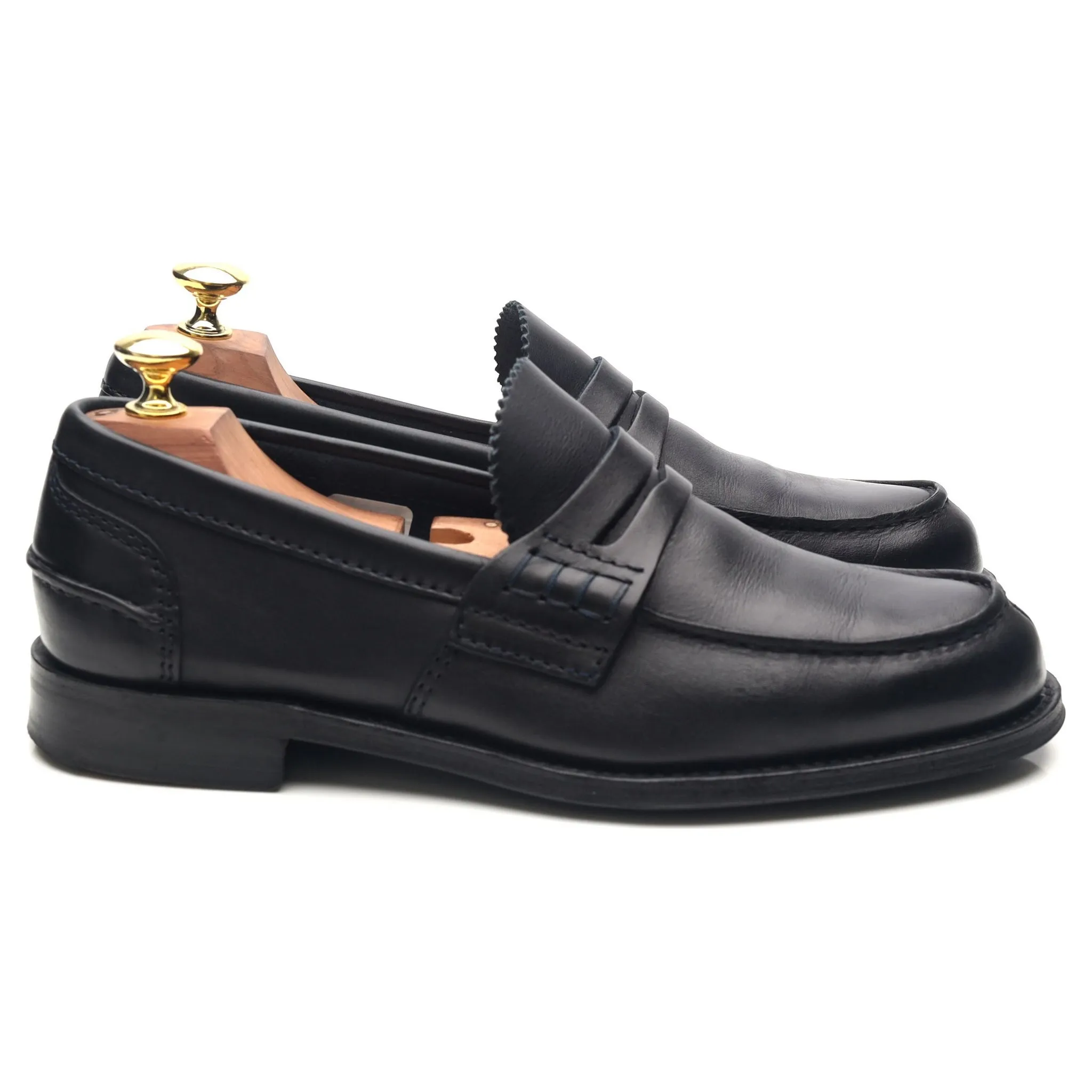 'Pembrey' Navy Blue Leather Loafers UK 7 G