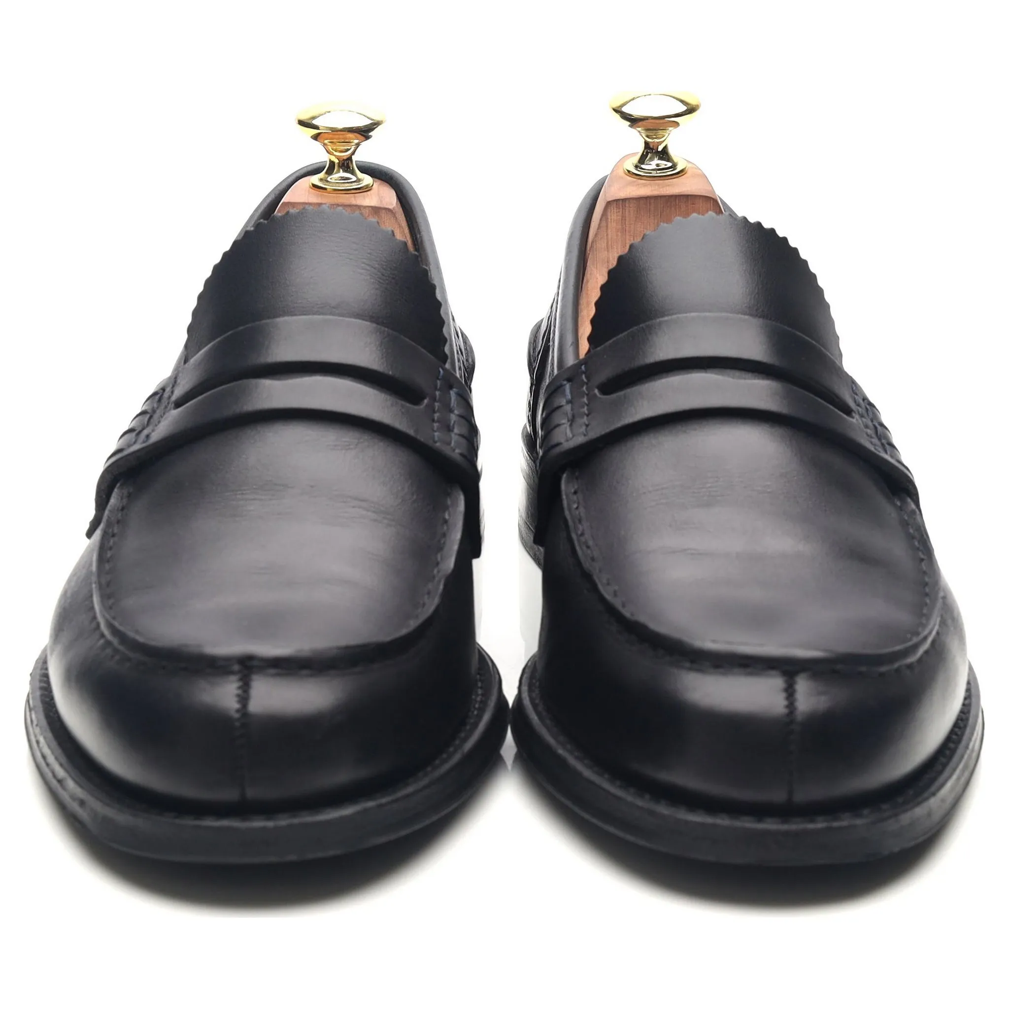 'Pembrey' Navy Blue Leather Loafers UK 7 G