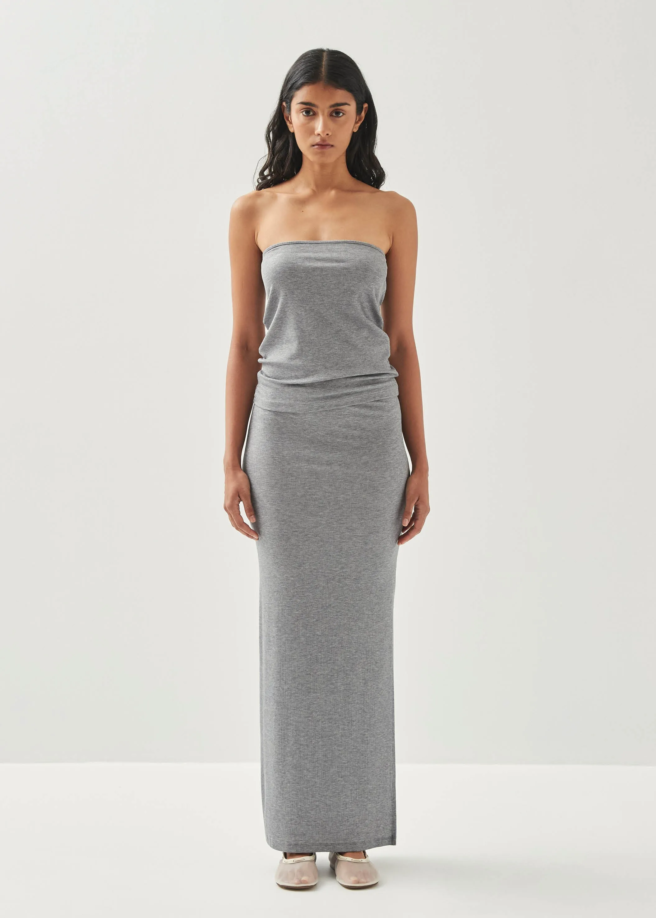 Perla Grey Melange Skirt  